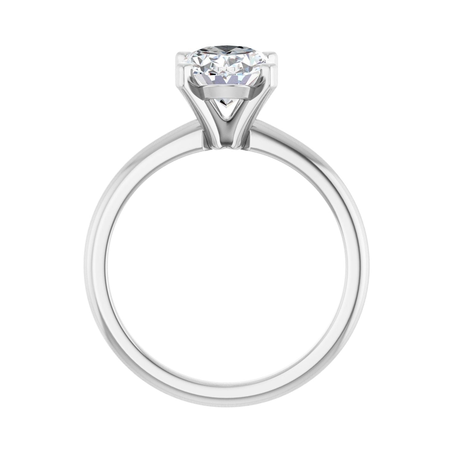 Oval Engagement Ring | Metal Type=14K White Gold | Center Stone Size=2 CT | Image 2