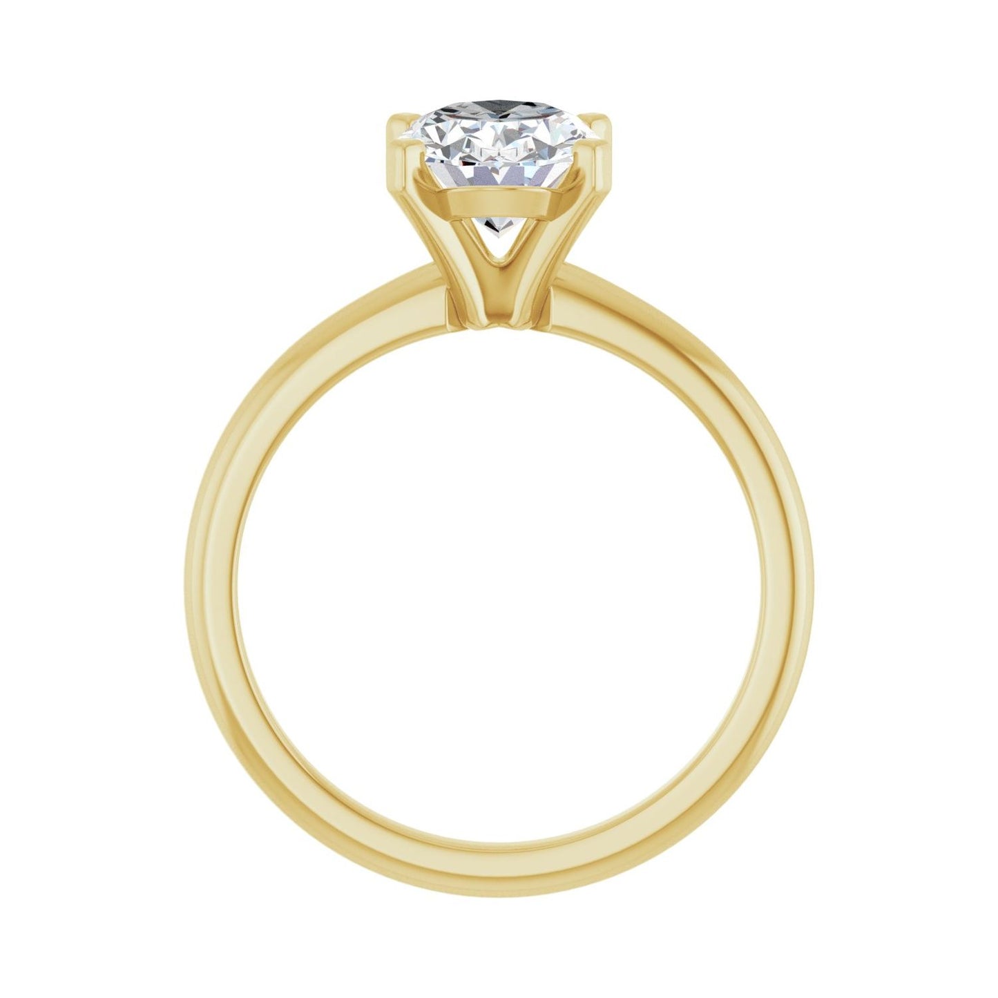 Oval Engagement Ring | Metal Type=14K Yellow Gold | Center Stone Size=2 CT | Image 2