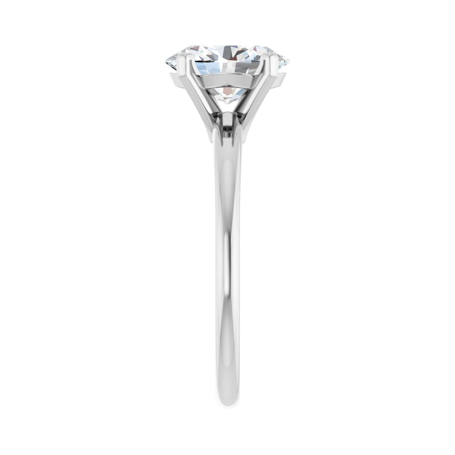 Oval Engagement Ring | Metal Type=14K White Gold | Center Stone Size=2 CT | Image 4