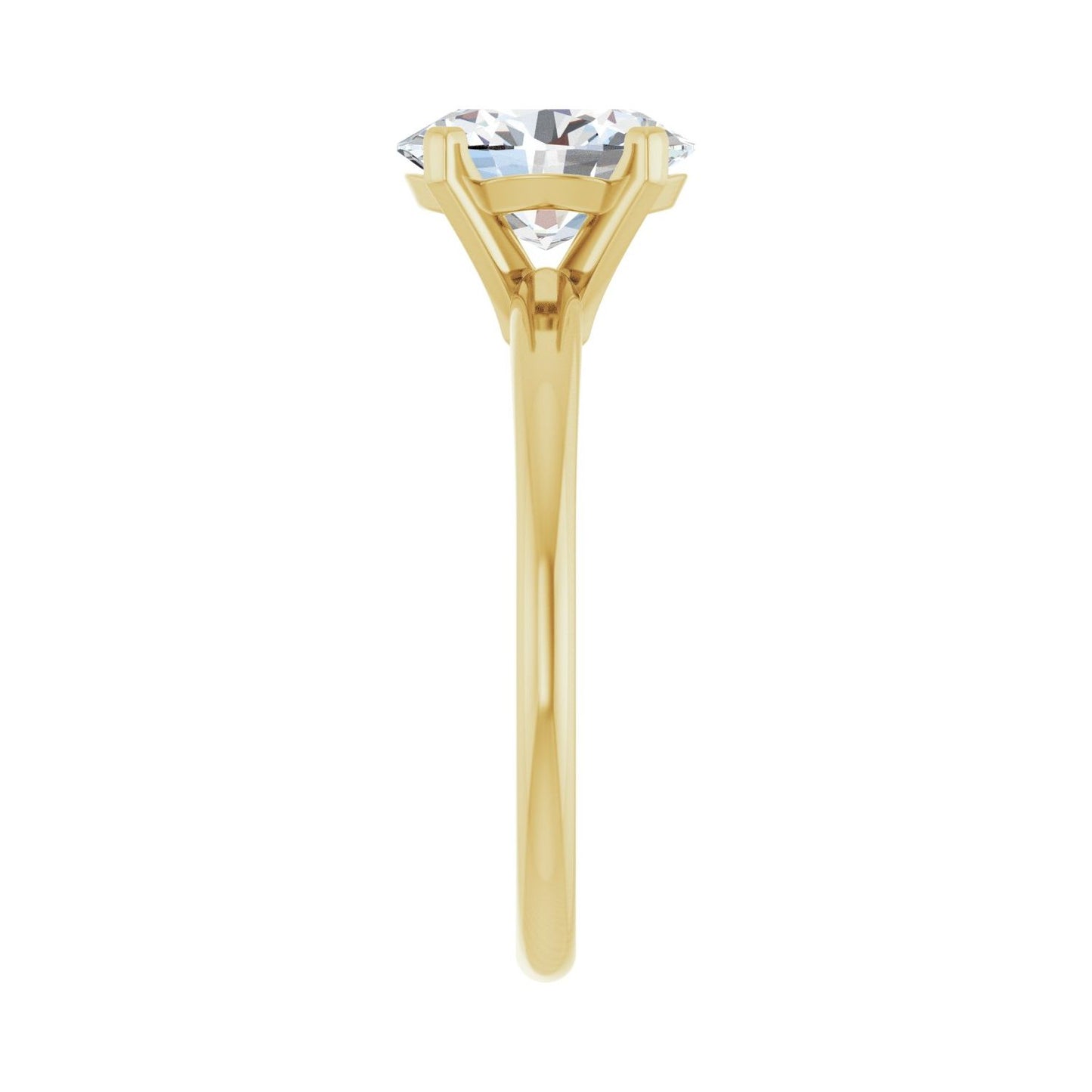 Oval Engagement Ring | Metal Type=14K Yellow Gold | Center Stone Size=2 CT | Image 4
