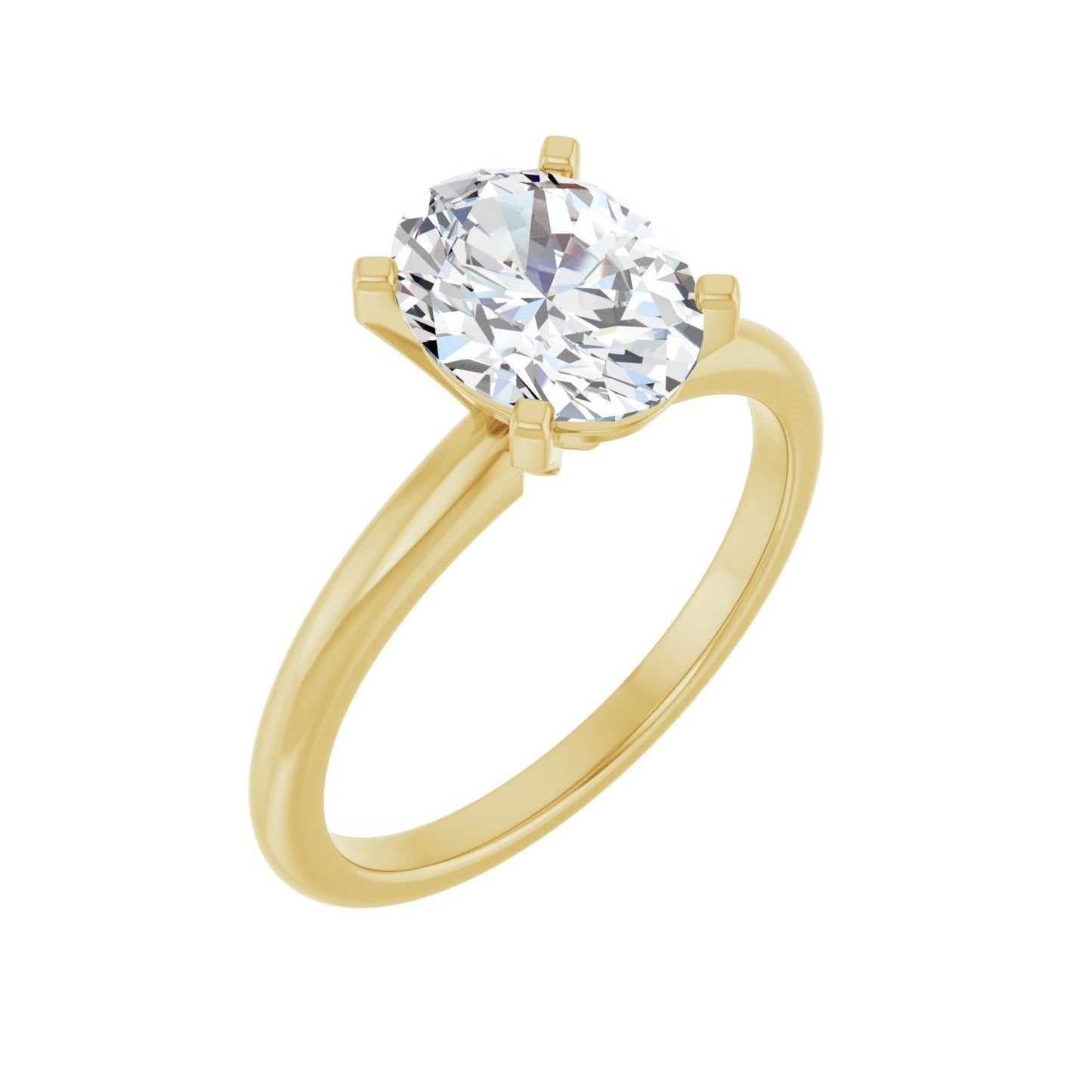 Oval Engagement Ring | Metal Type=14K Yellow Gold | Center Stone Size=2 CT | Image 1