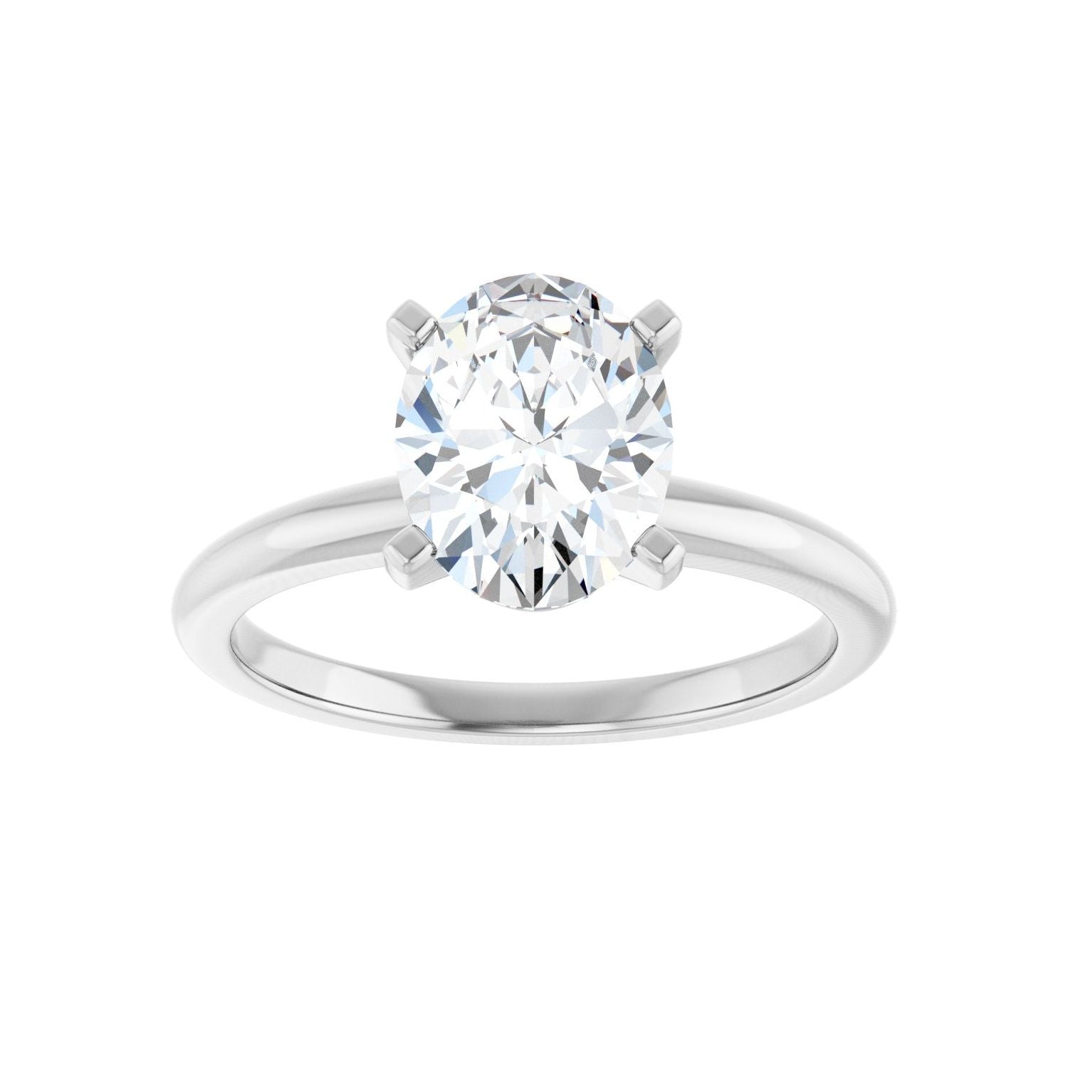 Oval Engagement Ring | Metal Type=14K White Gold | Center Stone Size=2 CT | Image 3