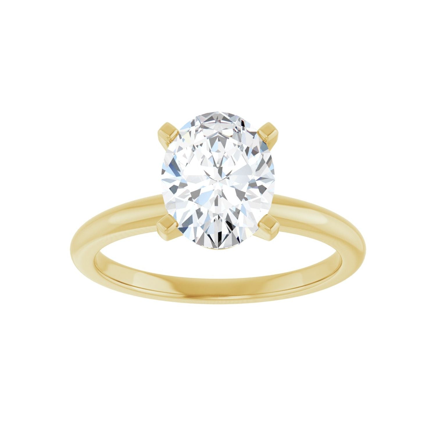 Oval Engagement Ring | Metal Type=14K Yellow Gold | Center Stone Size=2 CT | Image 3