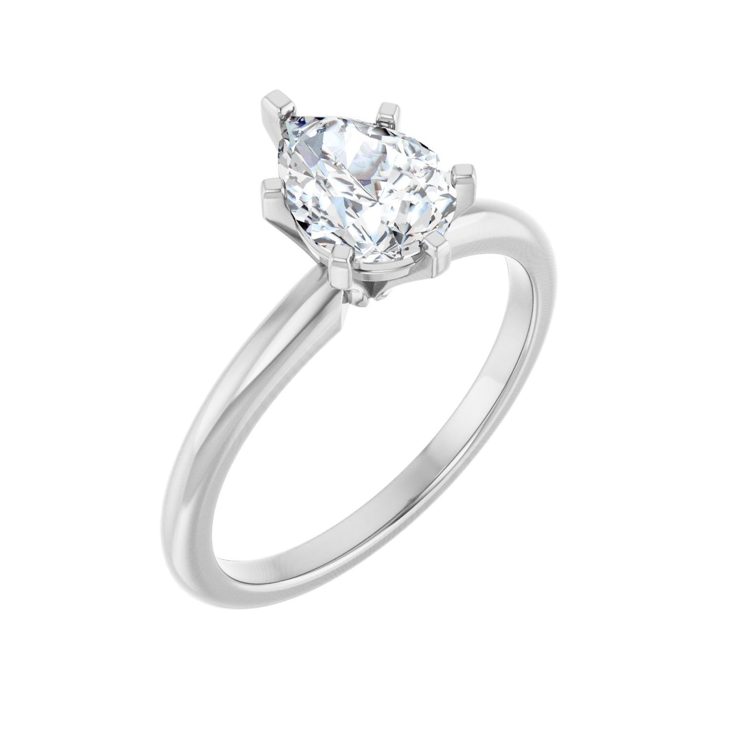 Pear Engagement Ring | Metal Type=14K White Gold | Center Stone Size=1.5 CT | Image 1