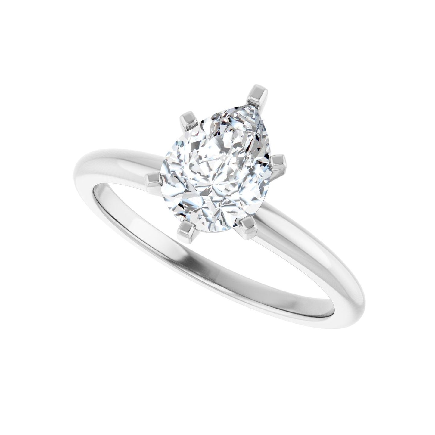 Pear Engagement Ring | Metal Type=14K White Gold | Center Stone Size=1.5 CT | Image 5