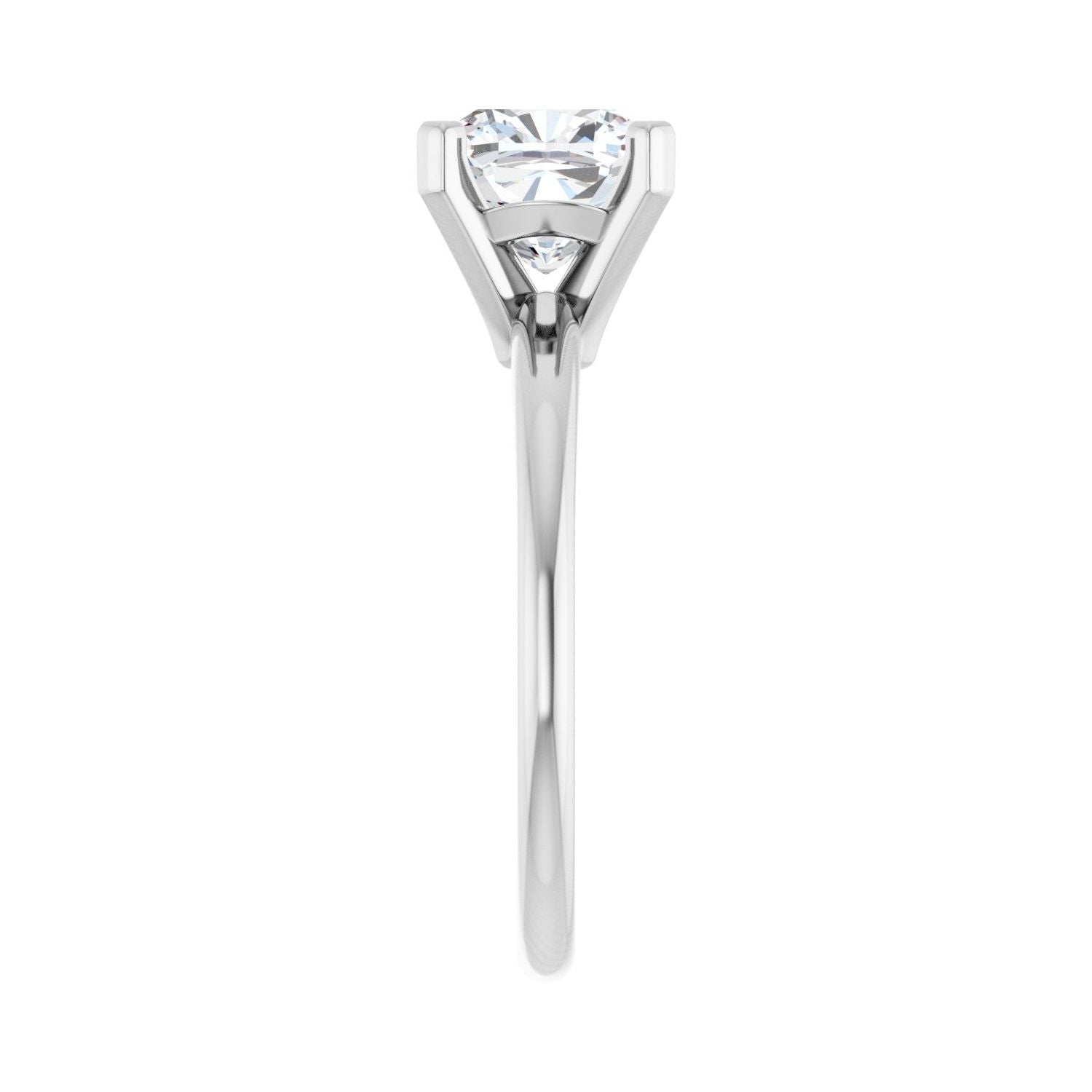Cushion Engagement Ring | Metal Type=14K White Gold | Center Stone Size=2.5 CT | Image 4