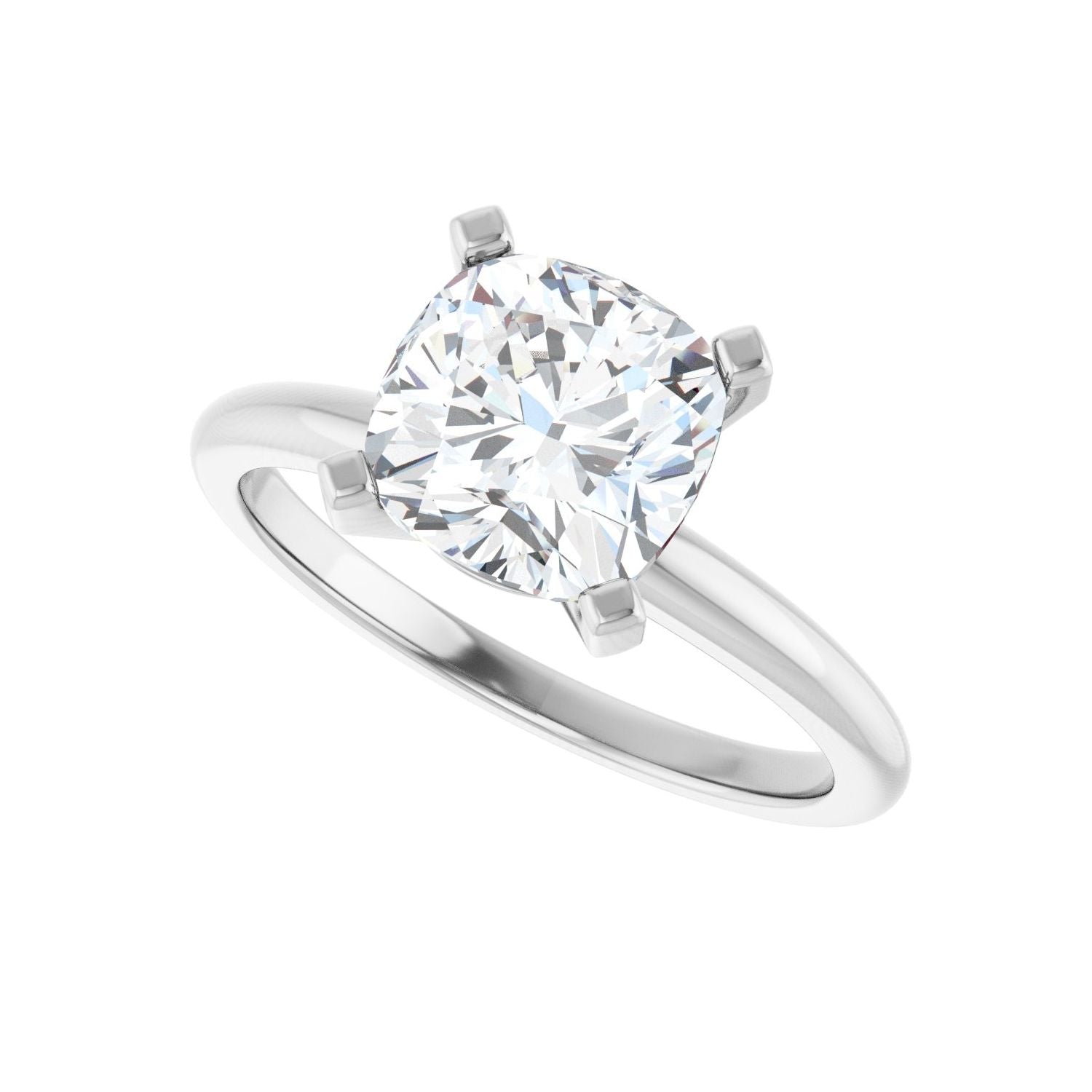 Cushion Engagement Ring | Metal Type=14K White Gold | Center Stone Size=2.5 CT | Image 5