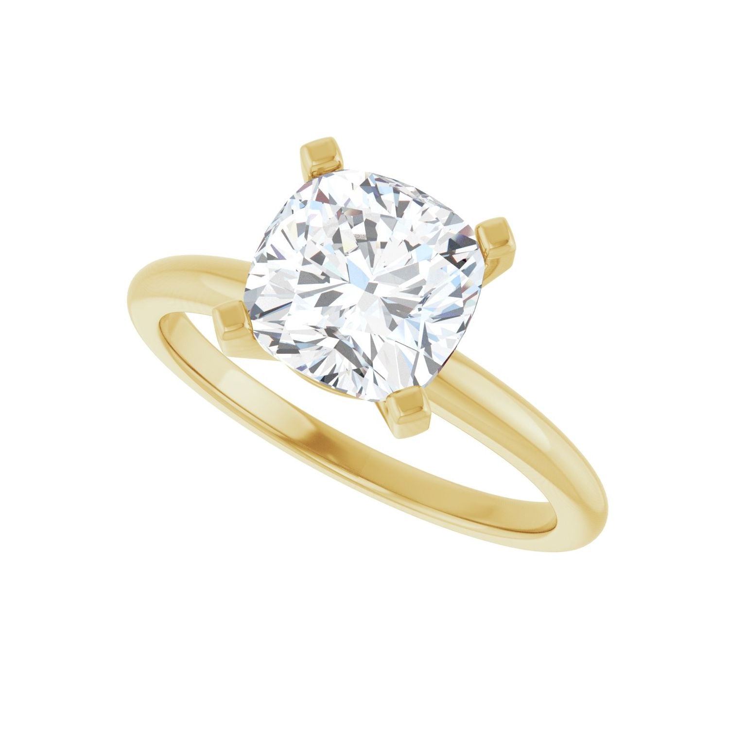 Cushion Engagement Ring | Metal Type=14K Yellow Gold | Center Stone Size=2.5 CT | Image 5