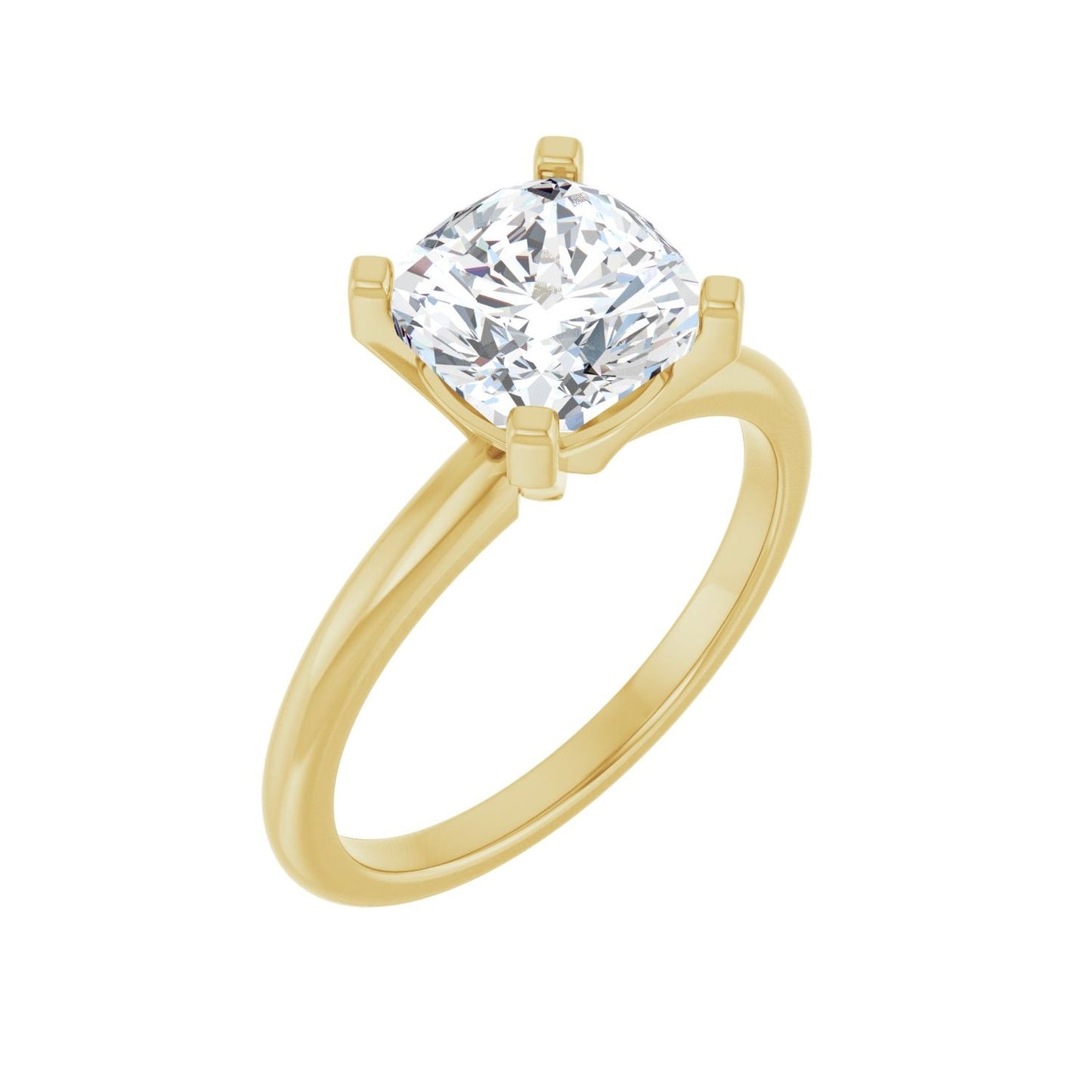 Cushion Engagement Ring | Metal Type=14K Yellow Gold | Center Stone Size=2.5 CT | Image 1