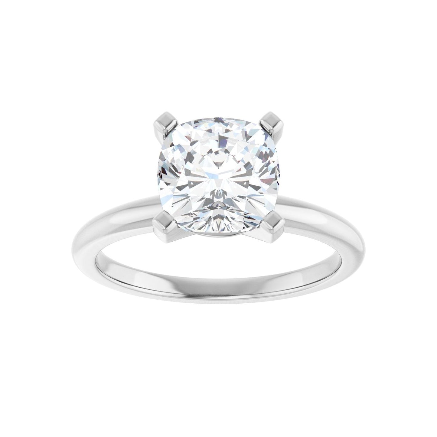Cushion Engagement Ring | Metal Type=14K White Gold | Center Stone Size=2.5 CT | Image 3