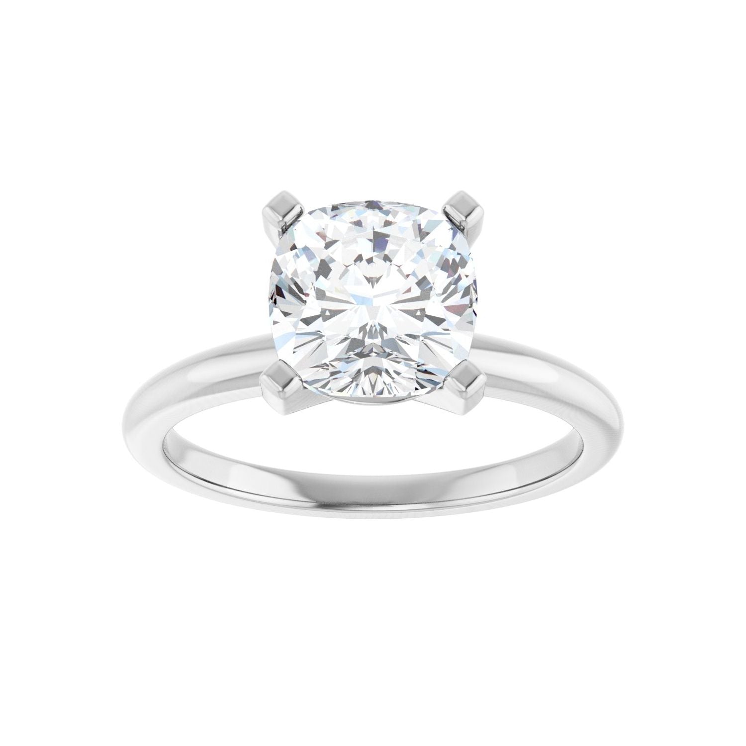 Cushion Engagement Ring | Metal Type=14K White Gold | Center Stone Size=2.5 CT | Image 3