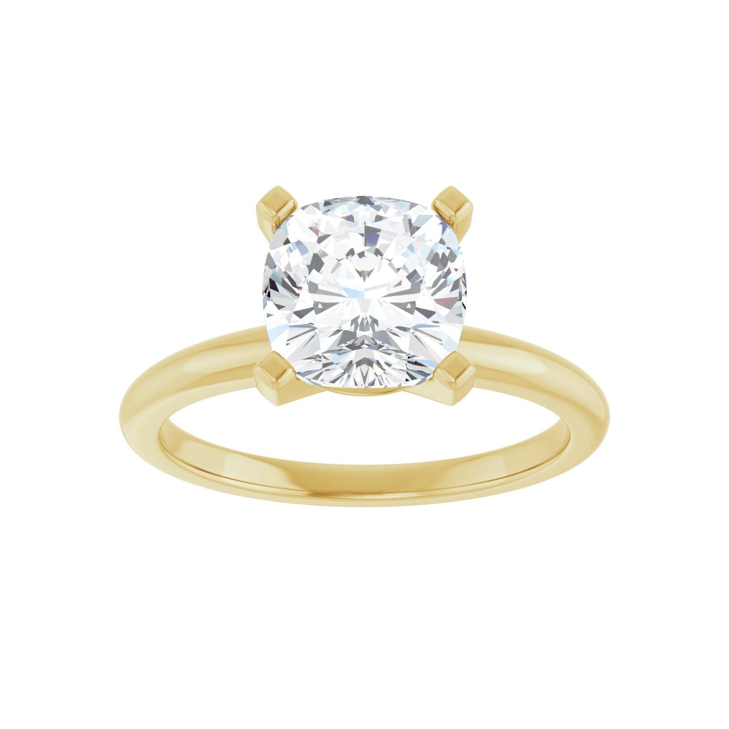 Cushion Engagement Ring | Metal Type=14K Yellow Gold | Center Stone Size=2.5 CT | Image 3