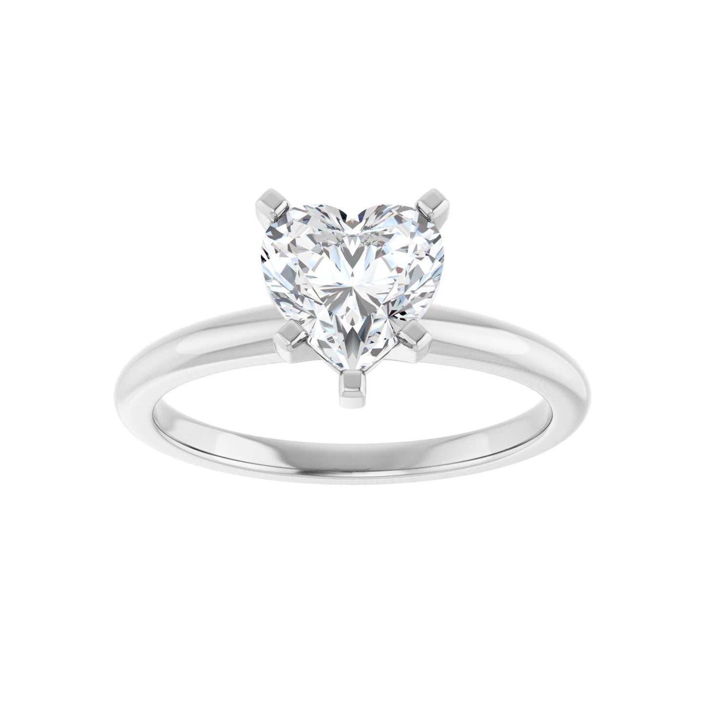 Heart Engagement Ring | Metal Type=14K White Gold | Center Stone Size=1 CT | Image 3