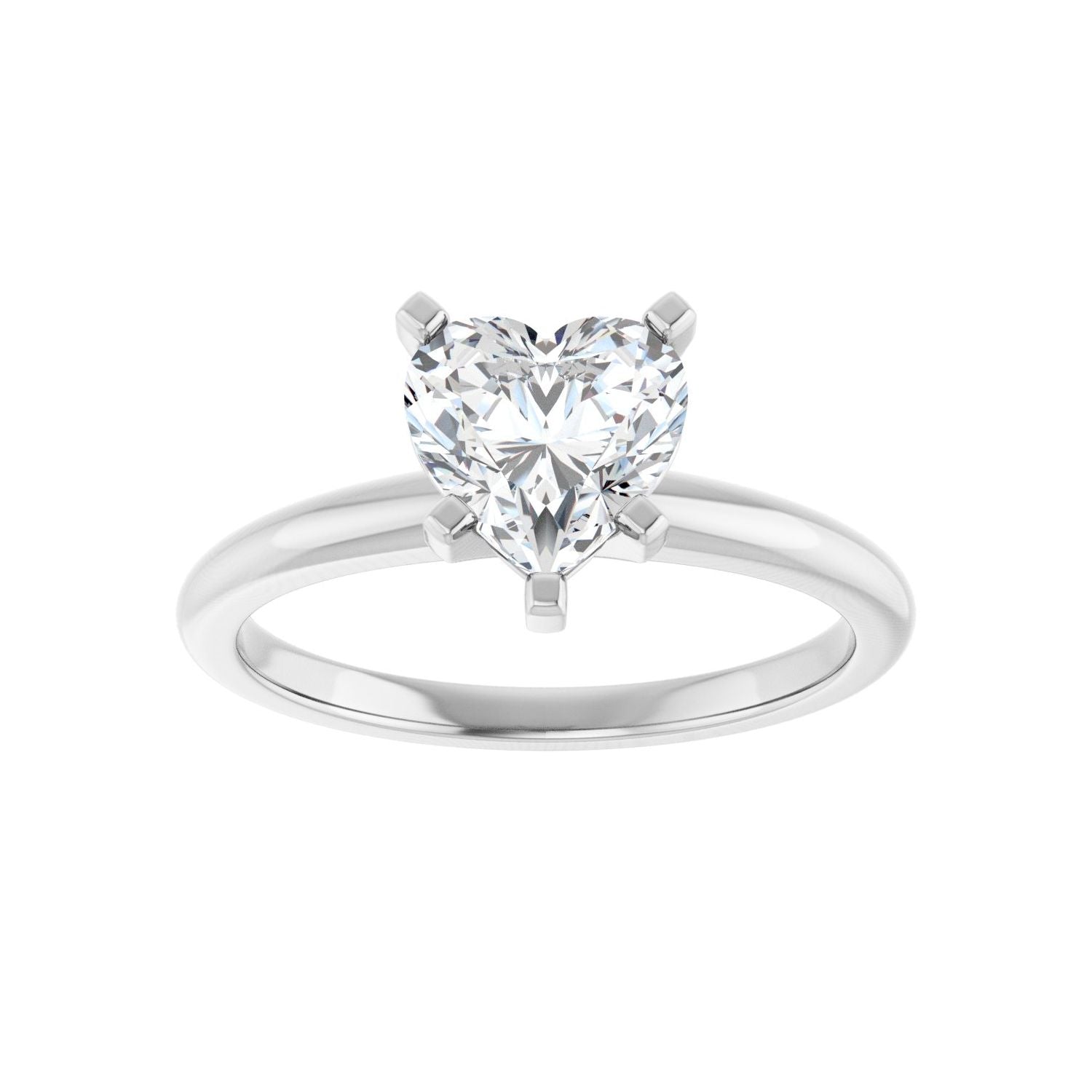 Heart Engagement Ring | Metal Type=14K White Gold | Center Stone Size=1 CT | Image 3
