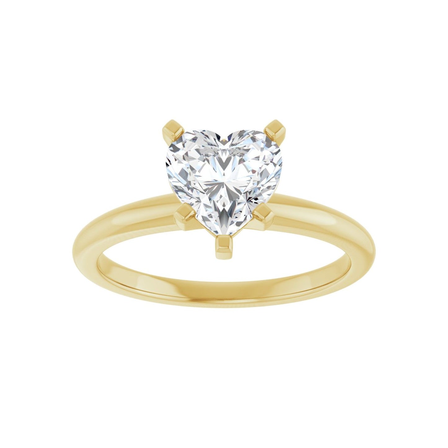 Heart Engagement Ring | Metal Type=14K Yellow Gold | Center Stone Size=1 CT | Image 3