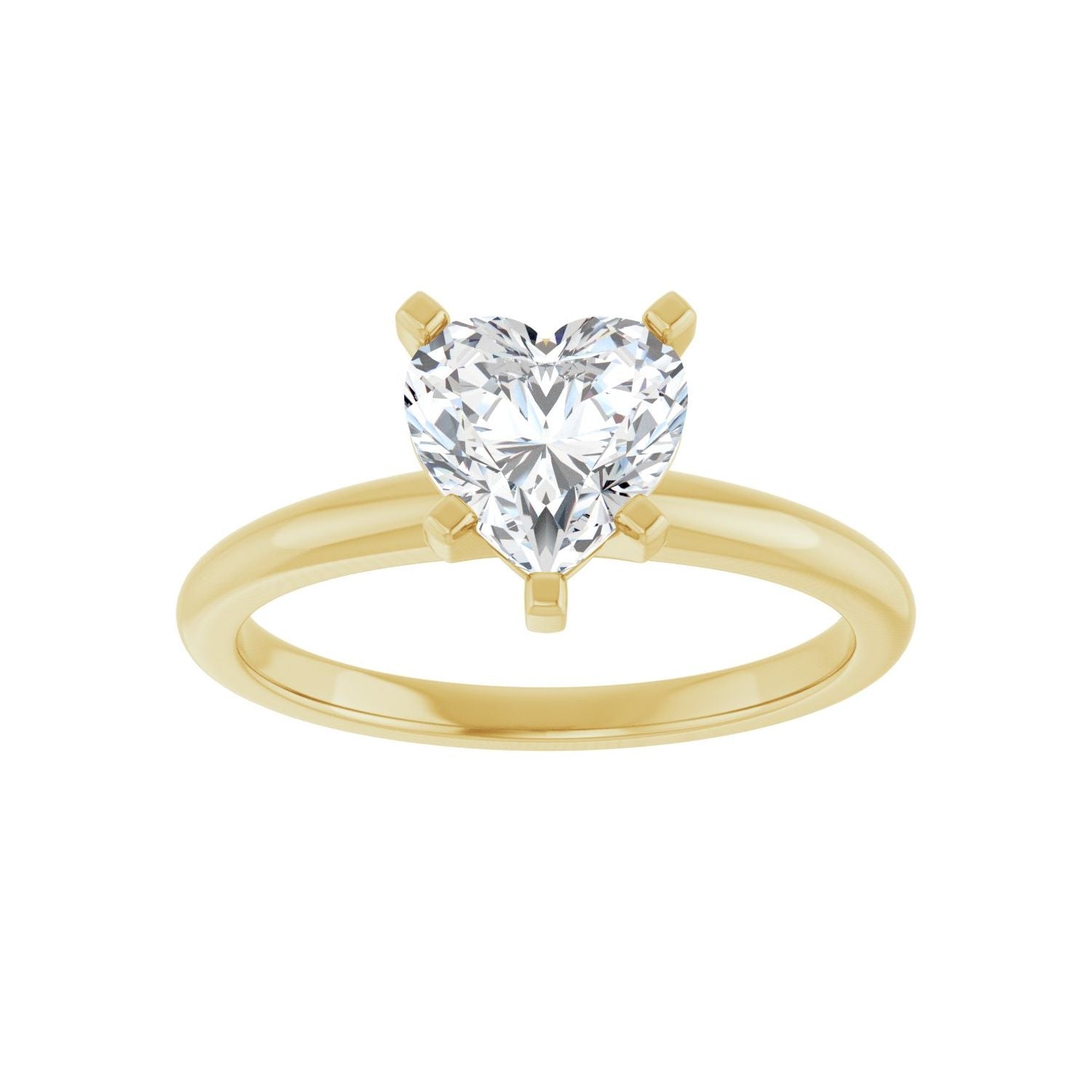 Heart Engagement Ring | Metal Type=14K Yellow Gold | Center Stone Size=1 CT | Image 3