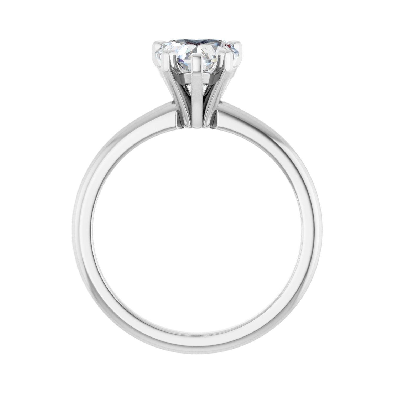 Heart Engagement Ring | Metal Type=14K White Gold | Center Stone Size=1 CT | Image 2