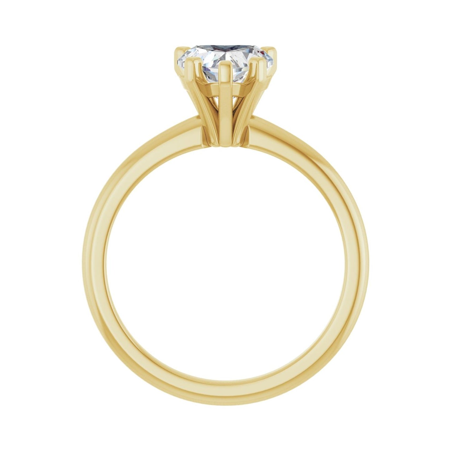 Heart Engagement Ring | Metal Type=14K Yellow Gold | Center Stone Size=1 CT | Image 2