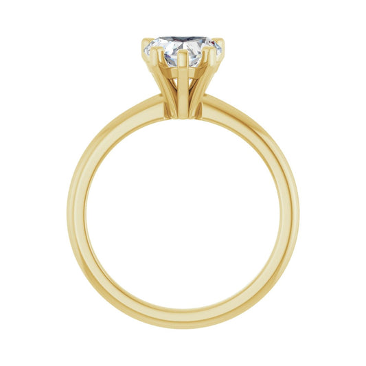Heart Engagement Ring | Metal Type=14K Yellow Gold | Center Stone Size=1 CT | Image 2