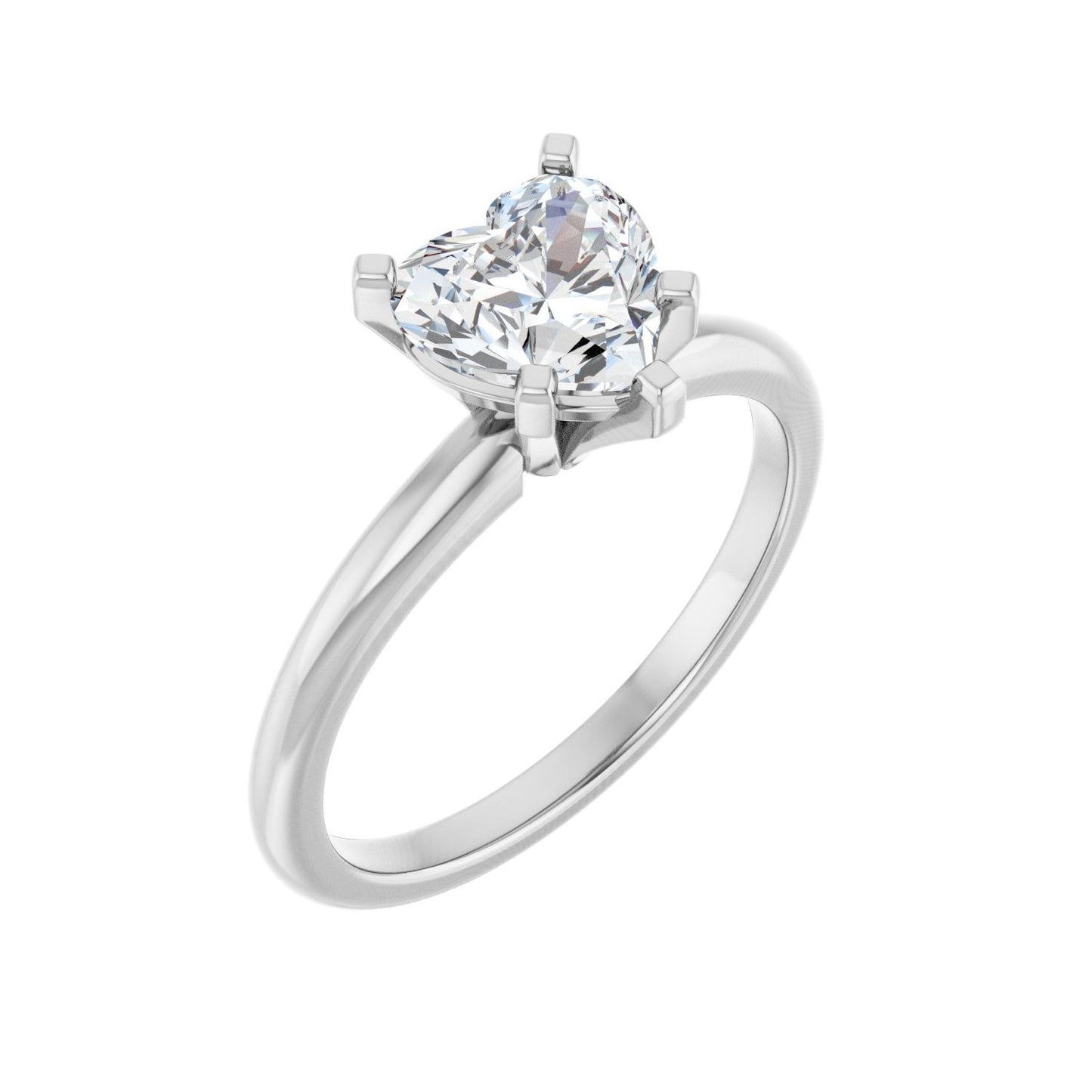 Heart Engagement Ring | Metal Type=14K White Gold | Center Stone Size=1 CT | Image 1