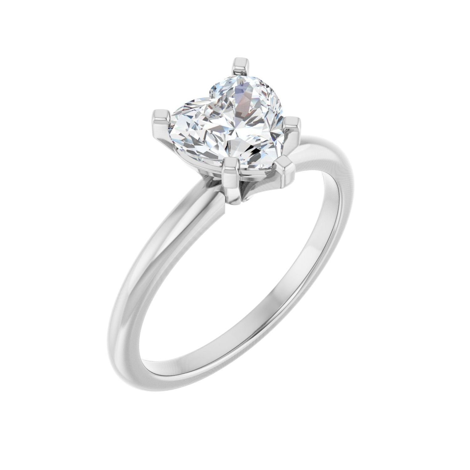 Heart Engagement Ring | Metal Type=14K White Gold | Center Stone Size=1 CT | Image 1