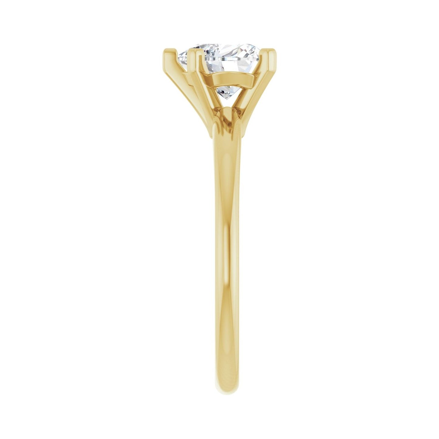 Heart Engagement Ring | Metal Type=14K Yellow Gold | Center Stone Size=1 CT | Image 4