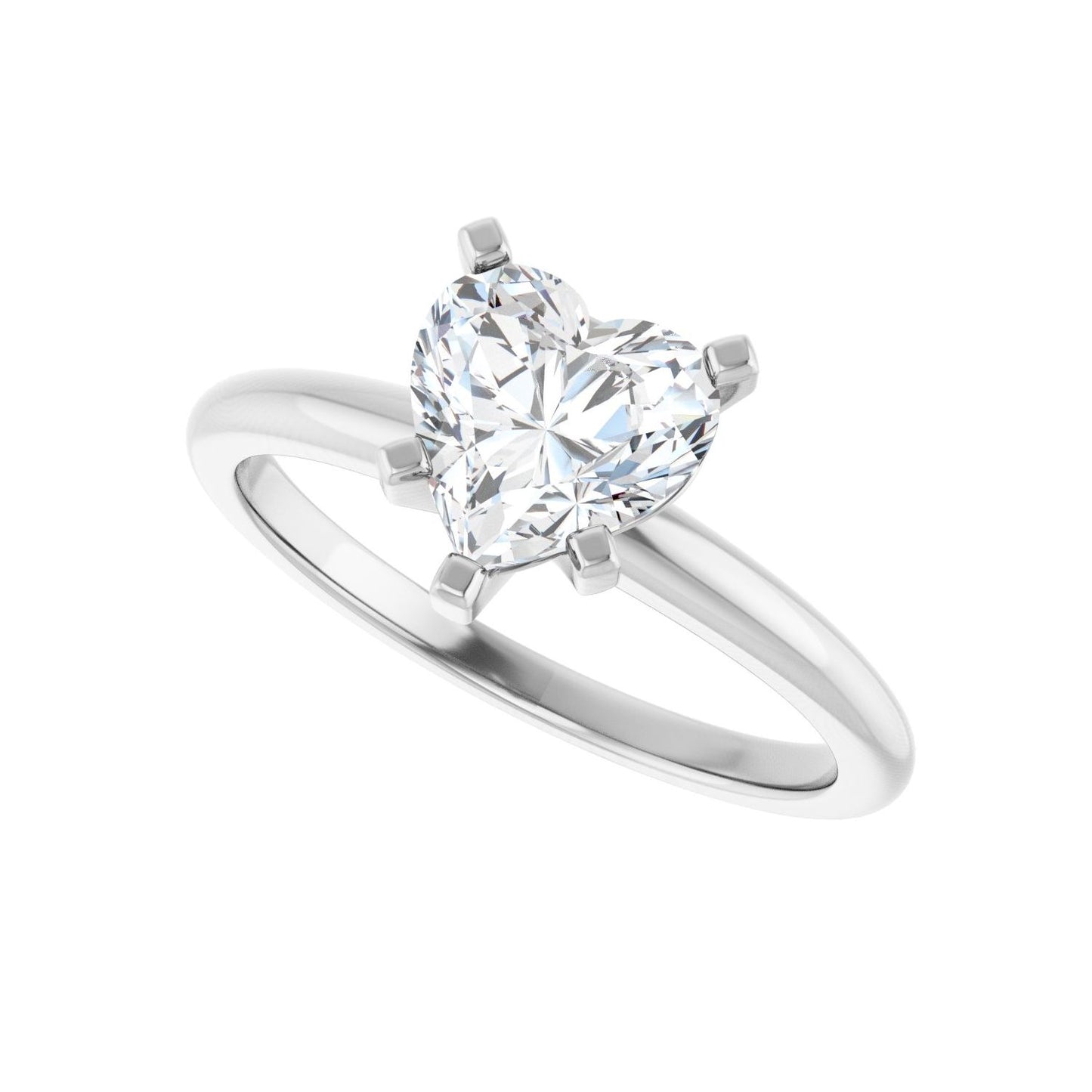 Heart Engagement Ring | Metal Type=14K White Gold | Center Stone Size=1 CT | Image 5