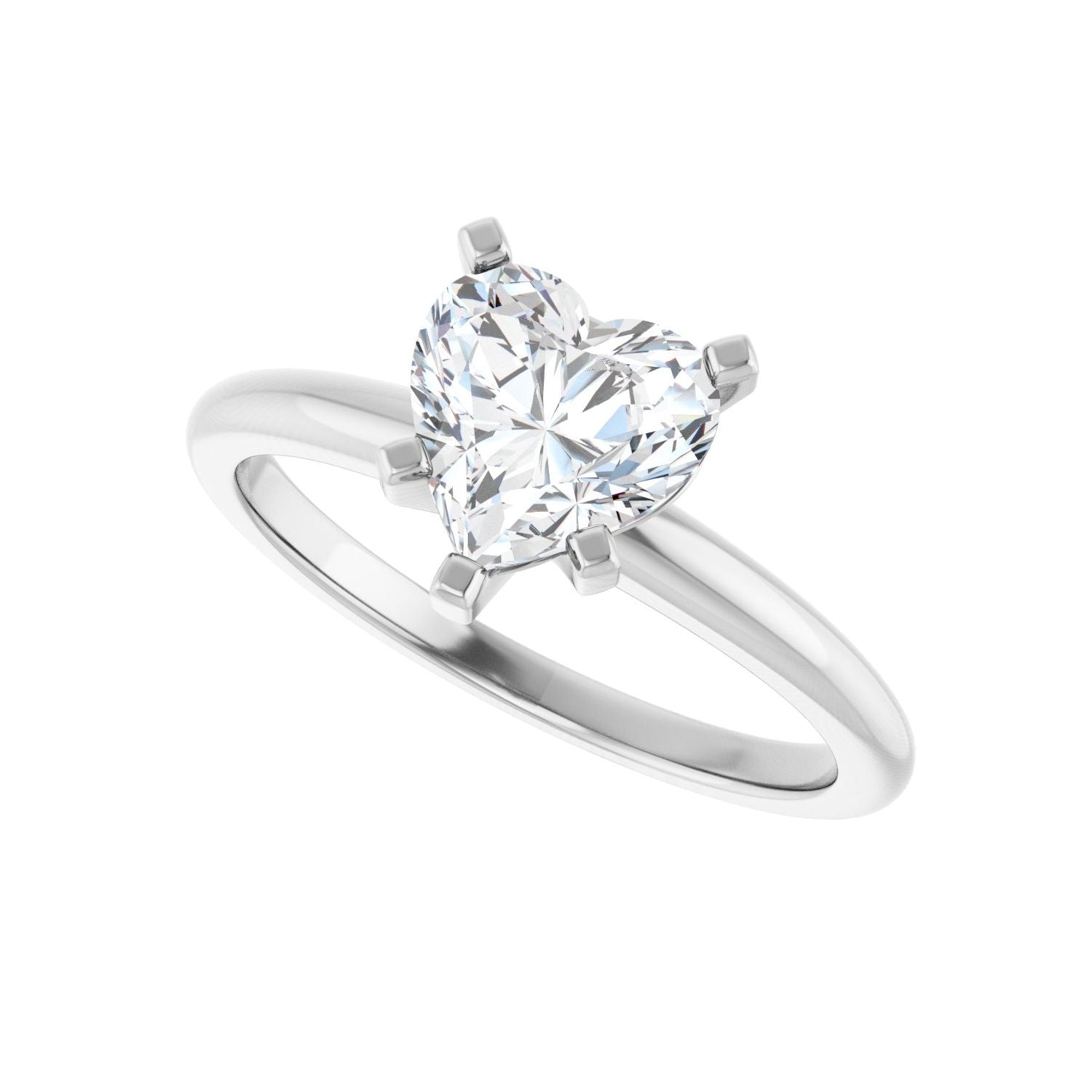 Heart Engagement Ring | Metal Type=14K White Gold | Center Stone Size=1 CT | Image 5
