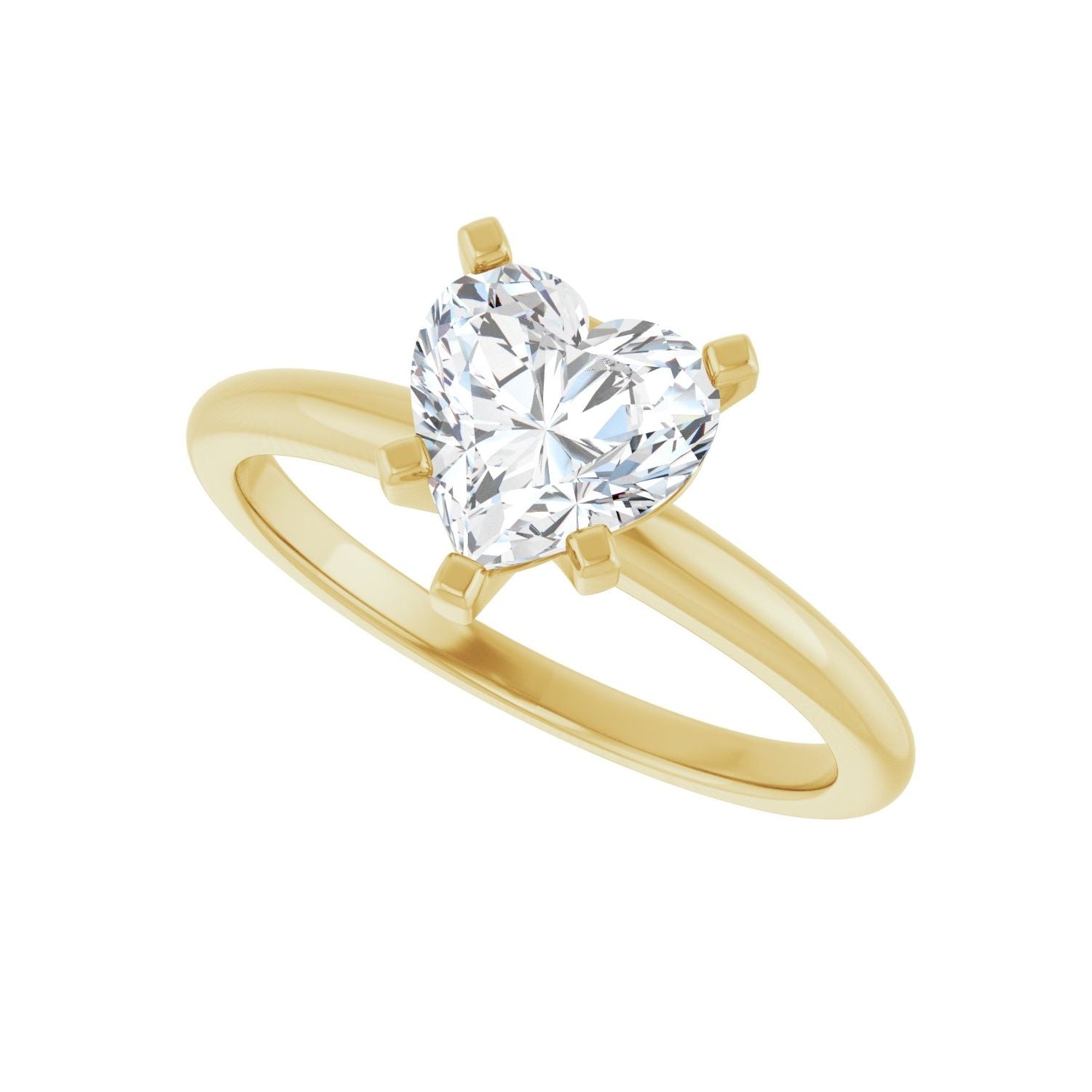 Heart Engagement Ring | Metal Type=14K Yellow Gold | Center Stone Size=1 CT | Image 5