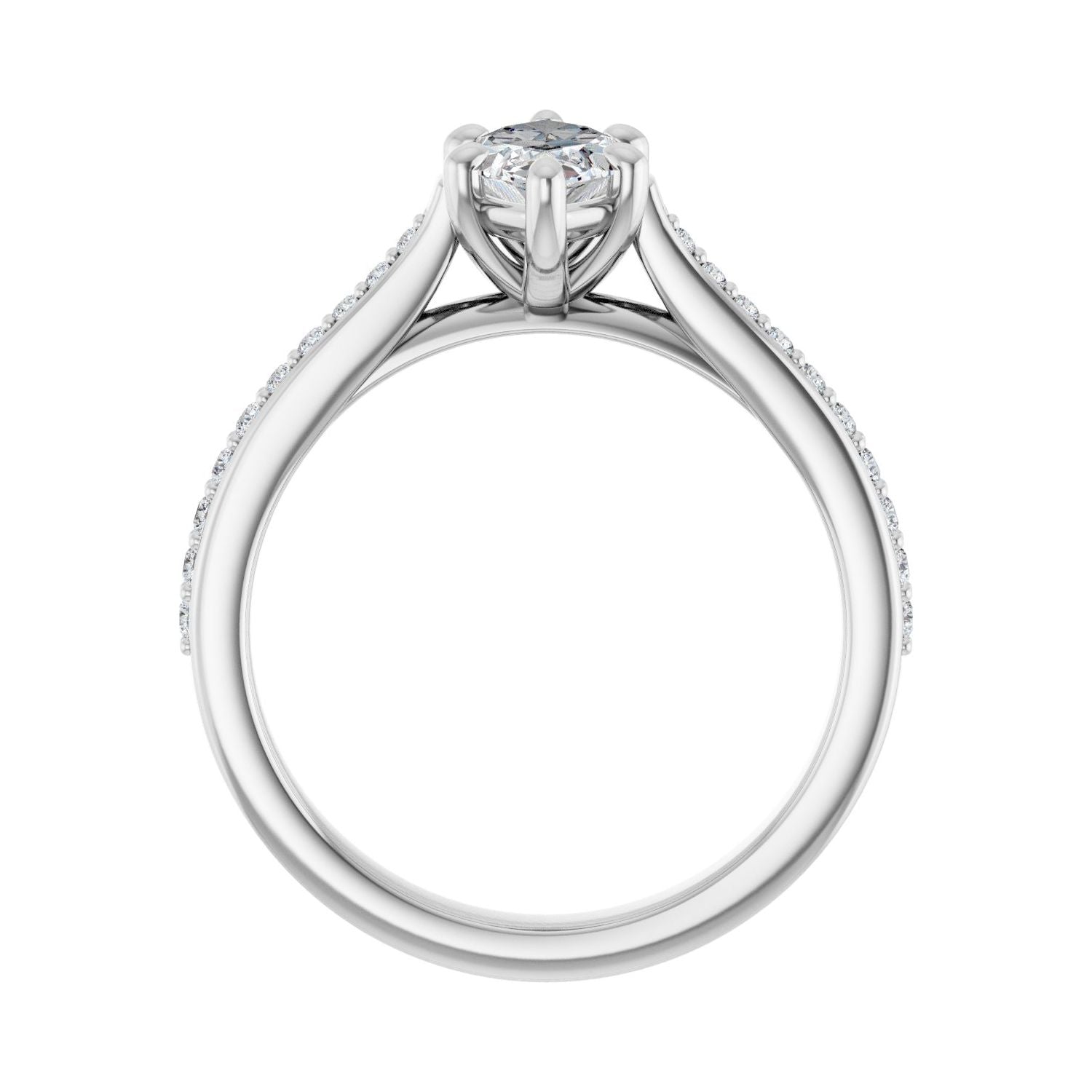 Marquise Engagement Ring | Metal Type=14K White Gold | Center Stone Size=1 CT | Image 2