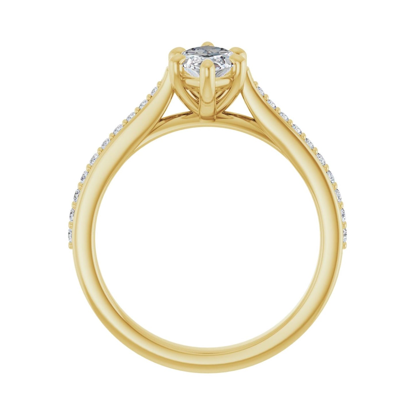 Marquise Engagement Ring | Metal Type=14K Yellow Gold | Center Stone Size=1 CT | Image 2