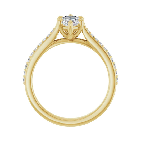 Marquise Engagement Ring | Metal Type=14K Yellow Gold | Center Stone Size=1 CT | Image 2