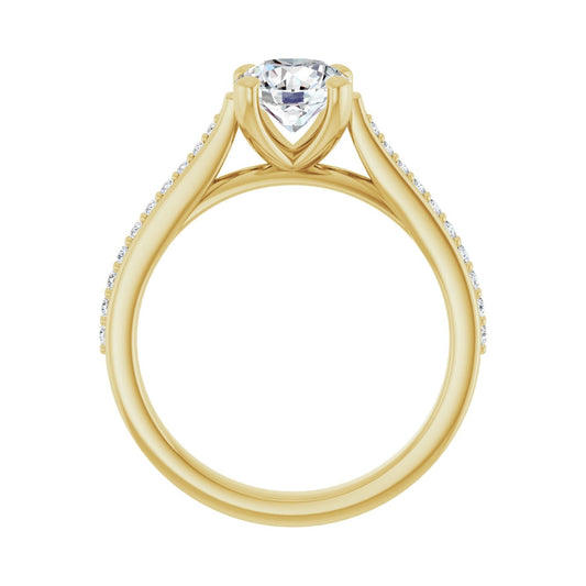 Round Engagement Ring | Metal Type=14K Yellow Gold | Center Stone Size=1 CT | Image 2