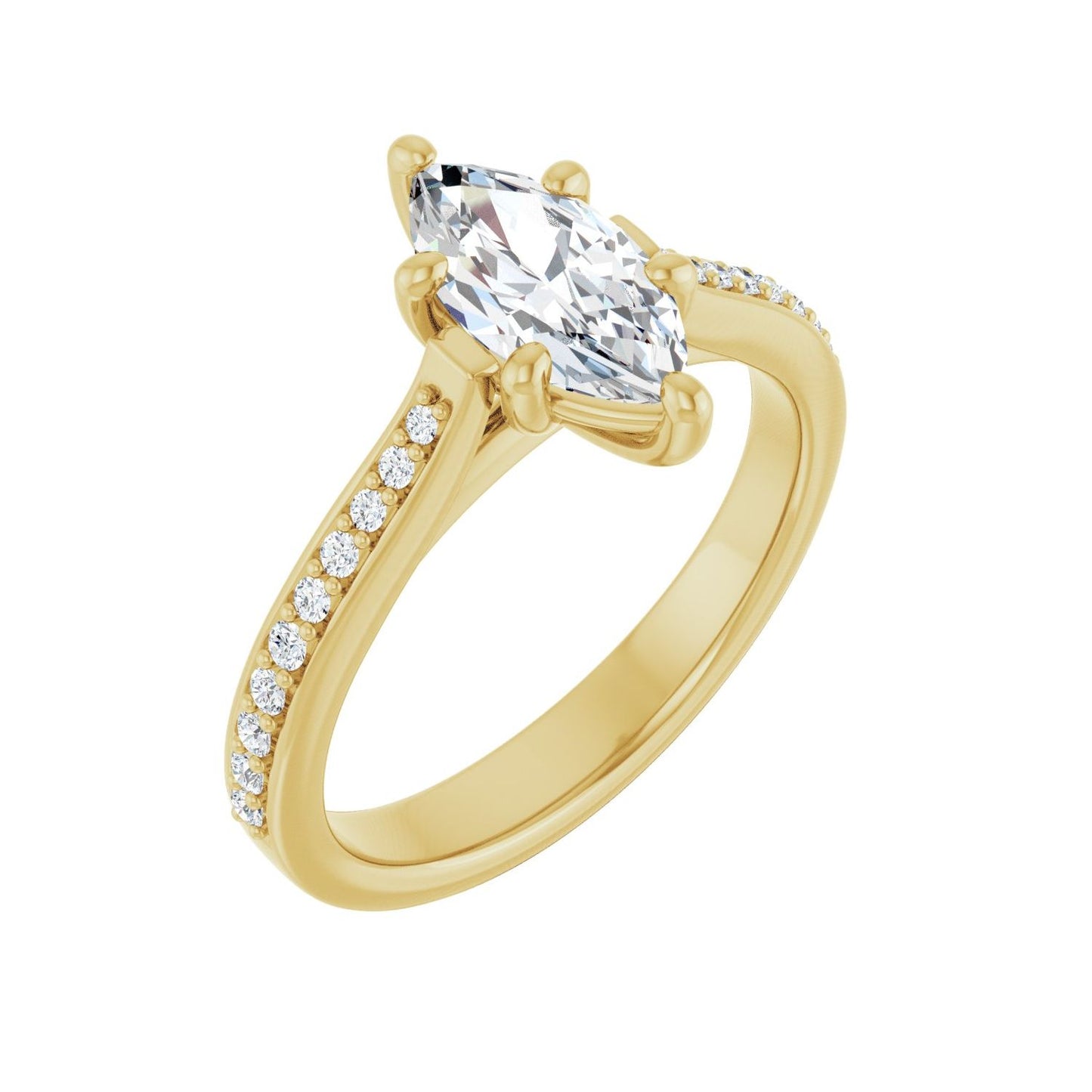 Marquise Engagement Ring | Metal Type=14K Yellow Gold | Center Stone Size=1 CT | Image 1