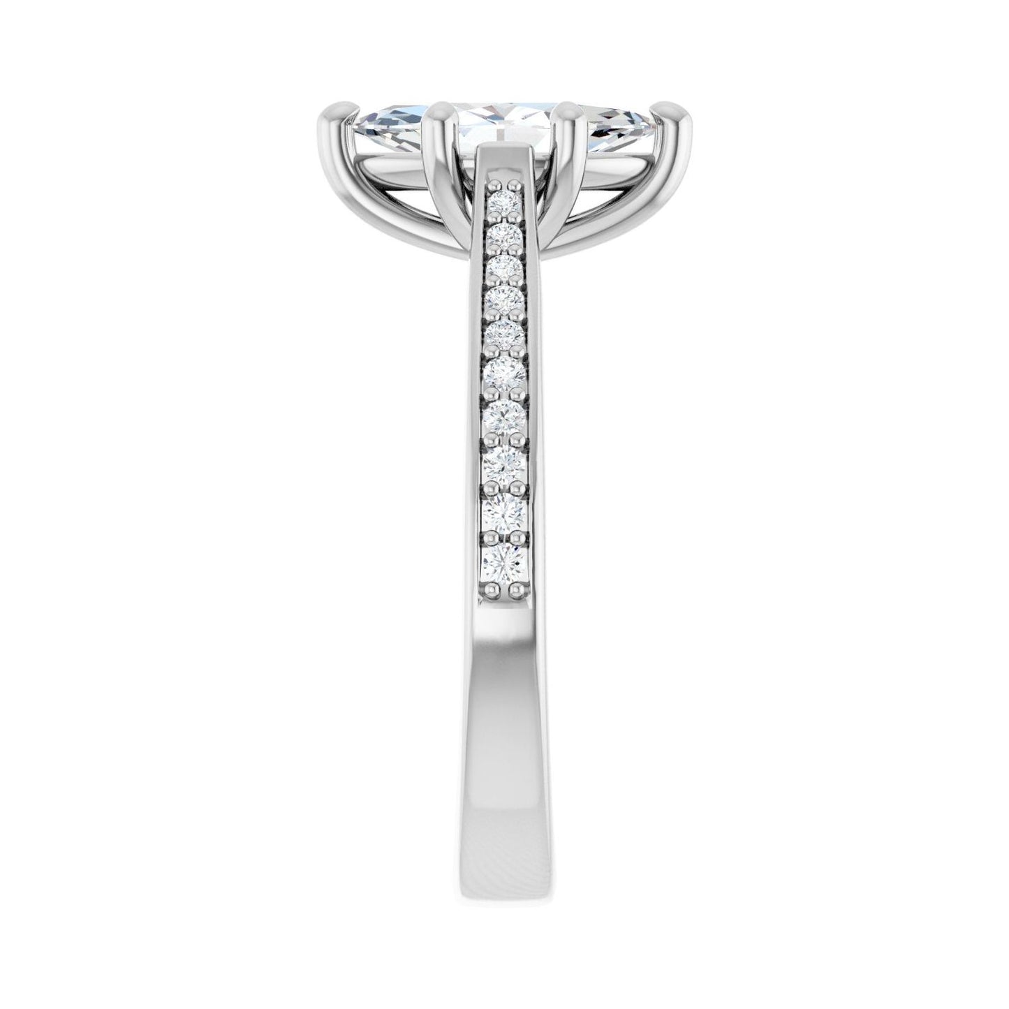 Marquise Engagement Ring | Metal Type=14K White Gold | Center Stone Size=1 CT | Image 4