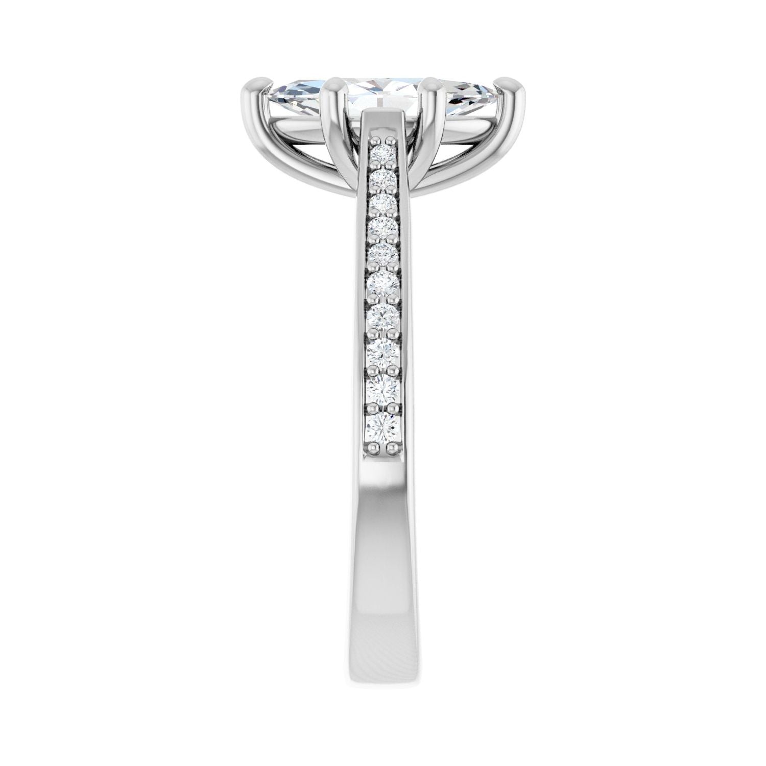 Marquise Engagement Ring | Metal Type=14K White Gold | Center Stone Size=1 CT | Image 4