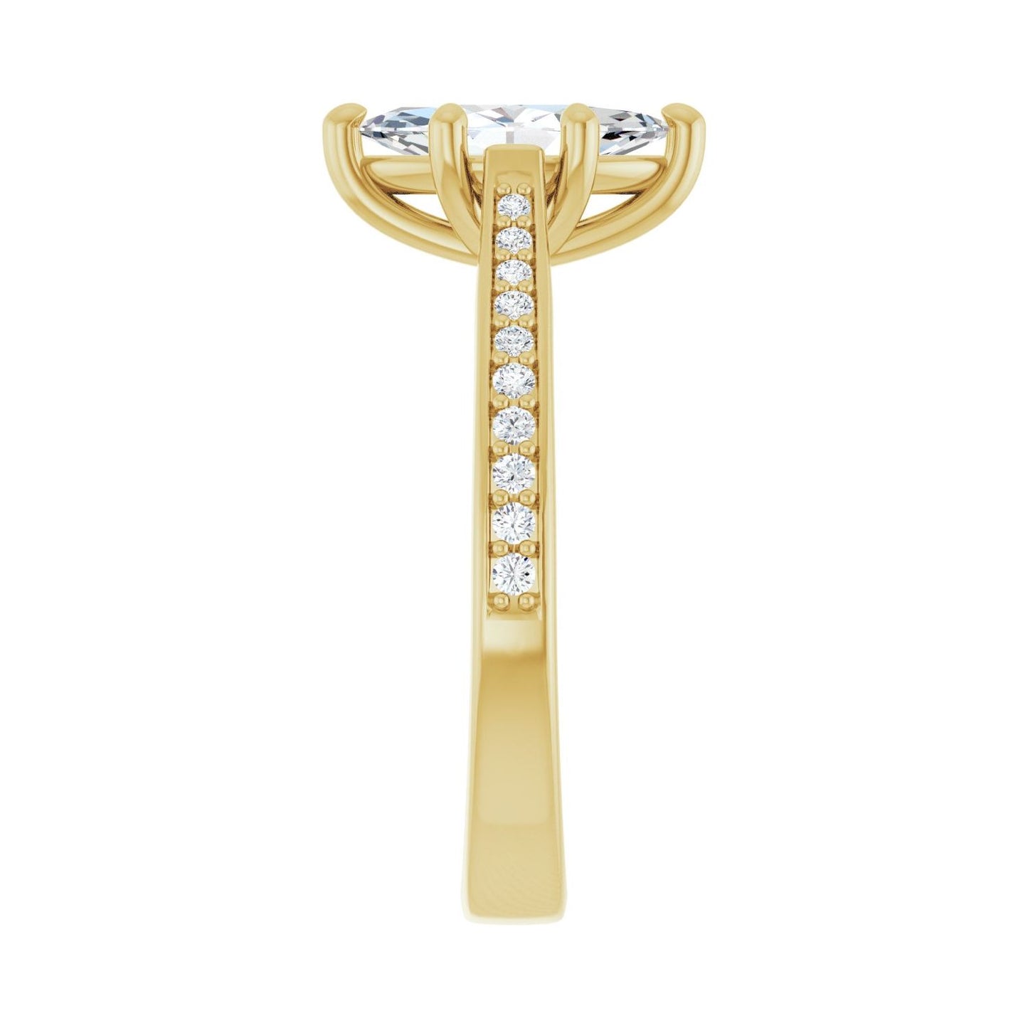 Marquise Engagement Ring | Metal Type=14K Yellow Gold | Center Stone Size=1 CT | Image 4