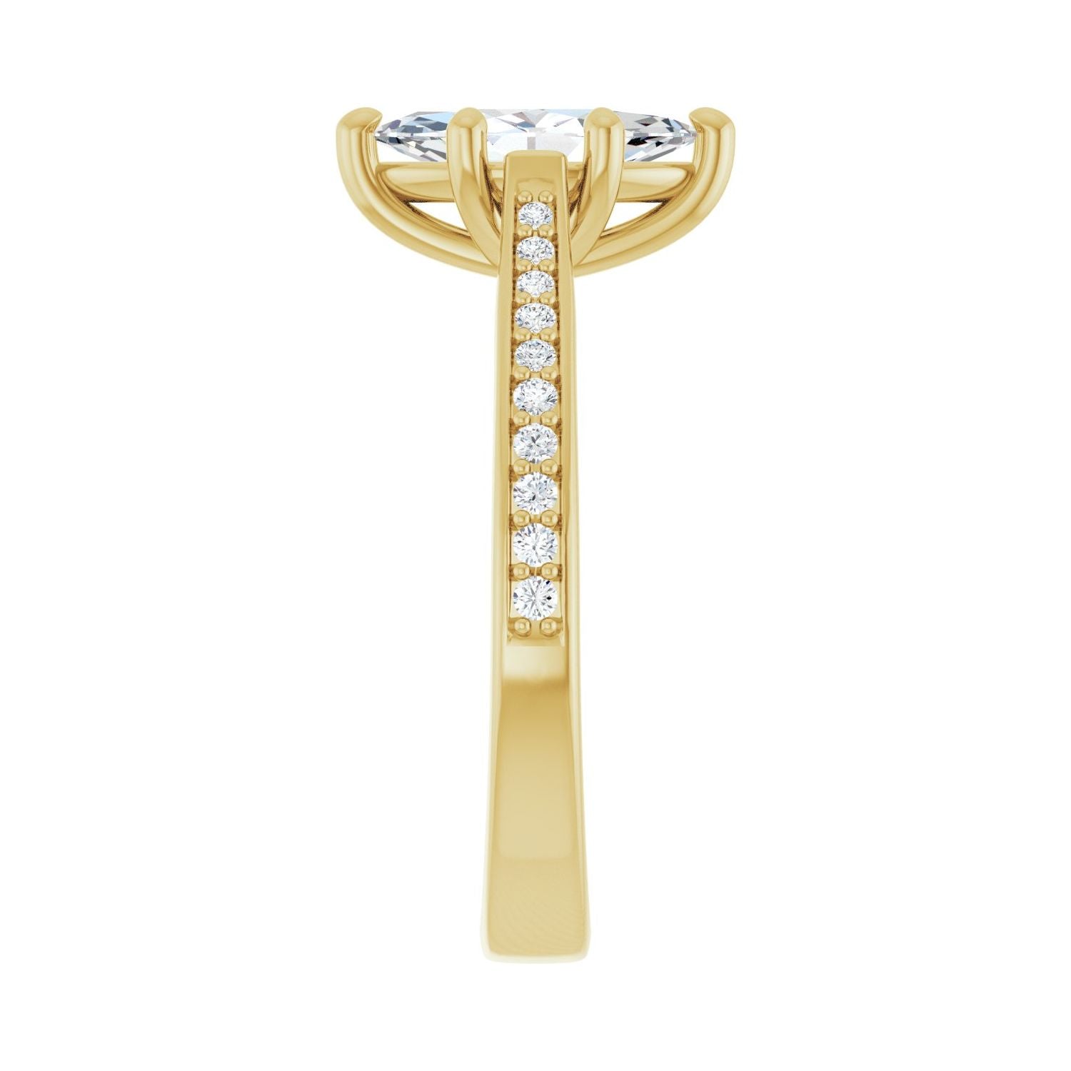 Marquise Engagement Ring | Metal Type=14K Yellow Gold | Center Stone Size=1 CT | Image 4