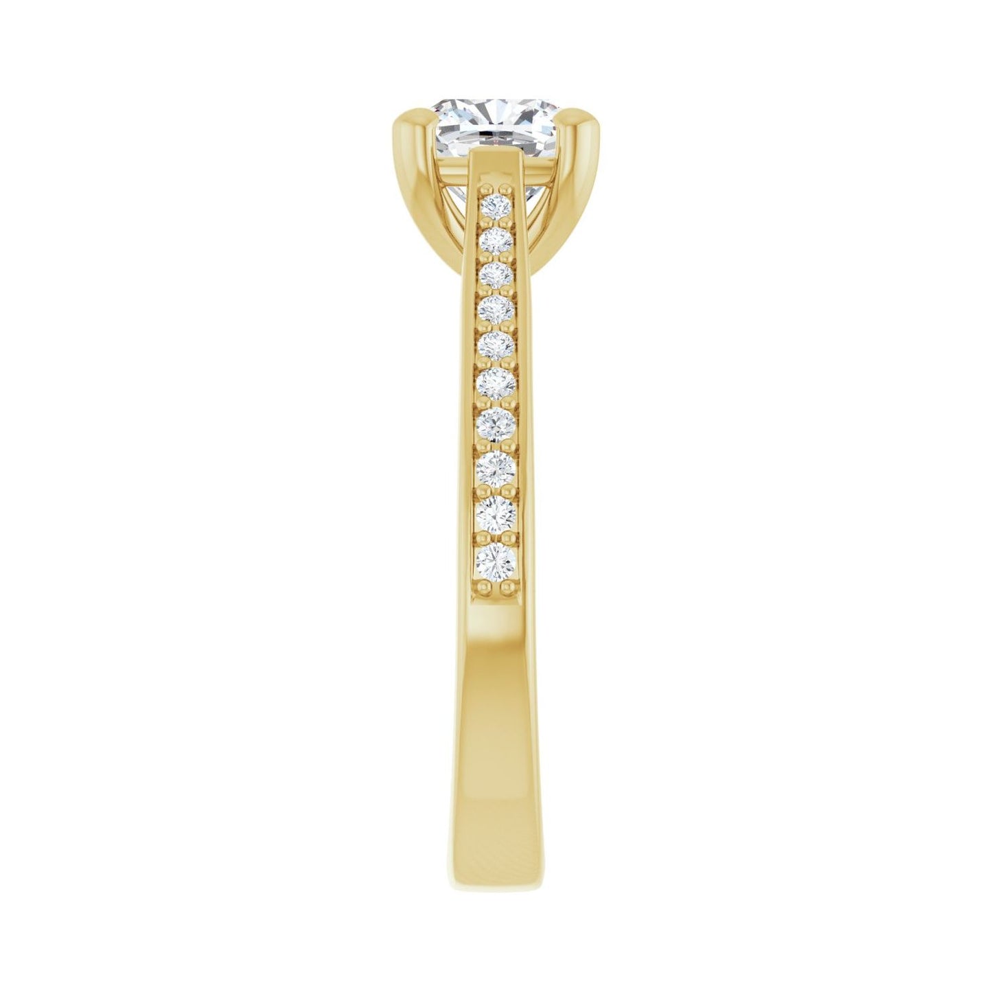 Cushion Engagement Ring | Metal Type=14K Yellow Gold | Center Stone Size=1 CT | Image 4