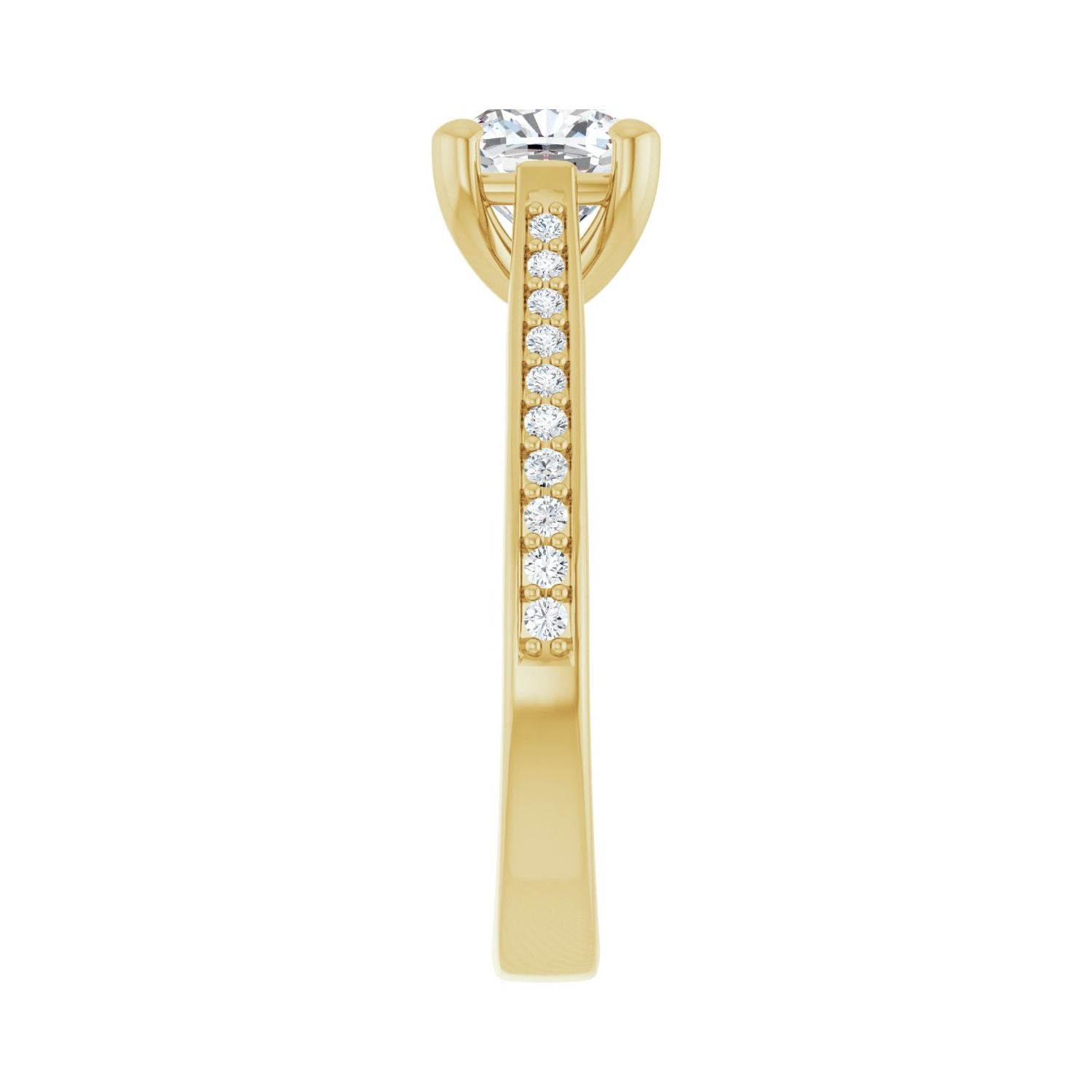 Cushion Engagement Ring | Metal Type=14K Yellow Gold | Center Stone Size=1 CT | Image 4