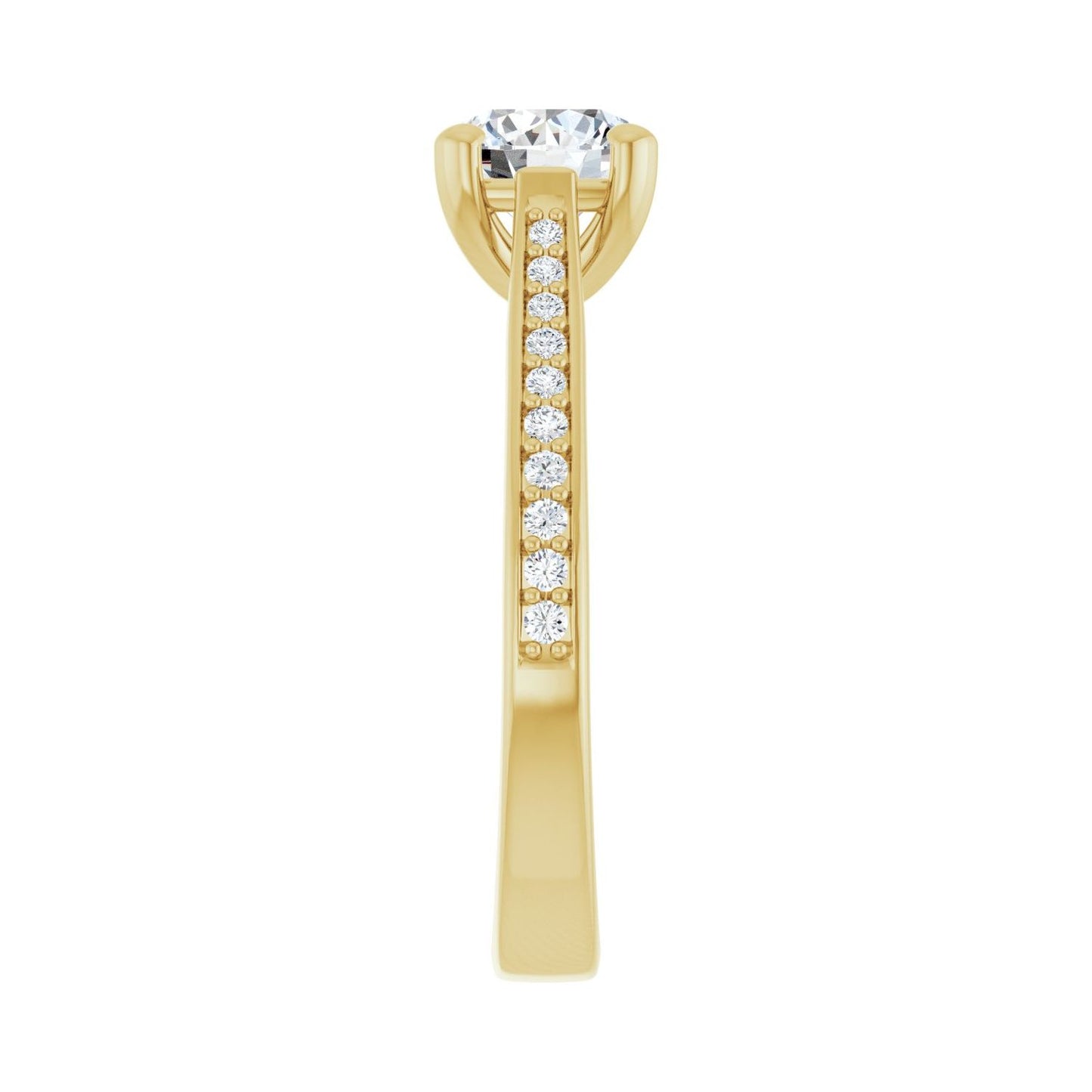 Round Engagement Ring | Metal Type=14K Yellow Gold | Center Stone Size=1 CT | Image 4