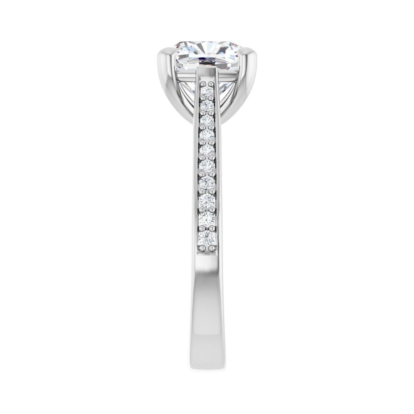 Cushion Engagement Ring | Metal Type=14K White Gold | Center Stone Size=2.5 CT | Image 4