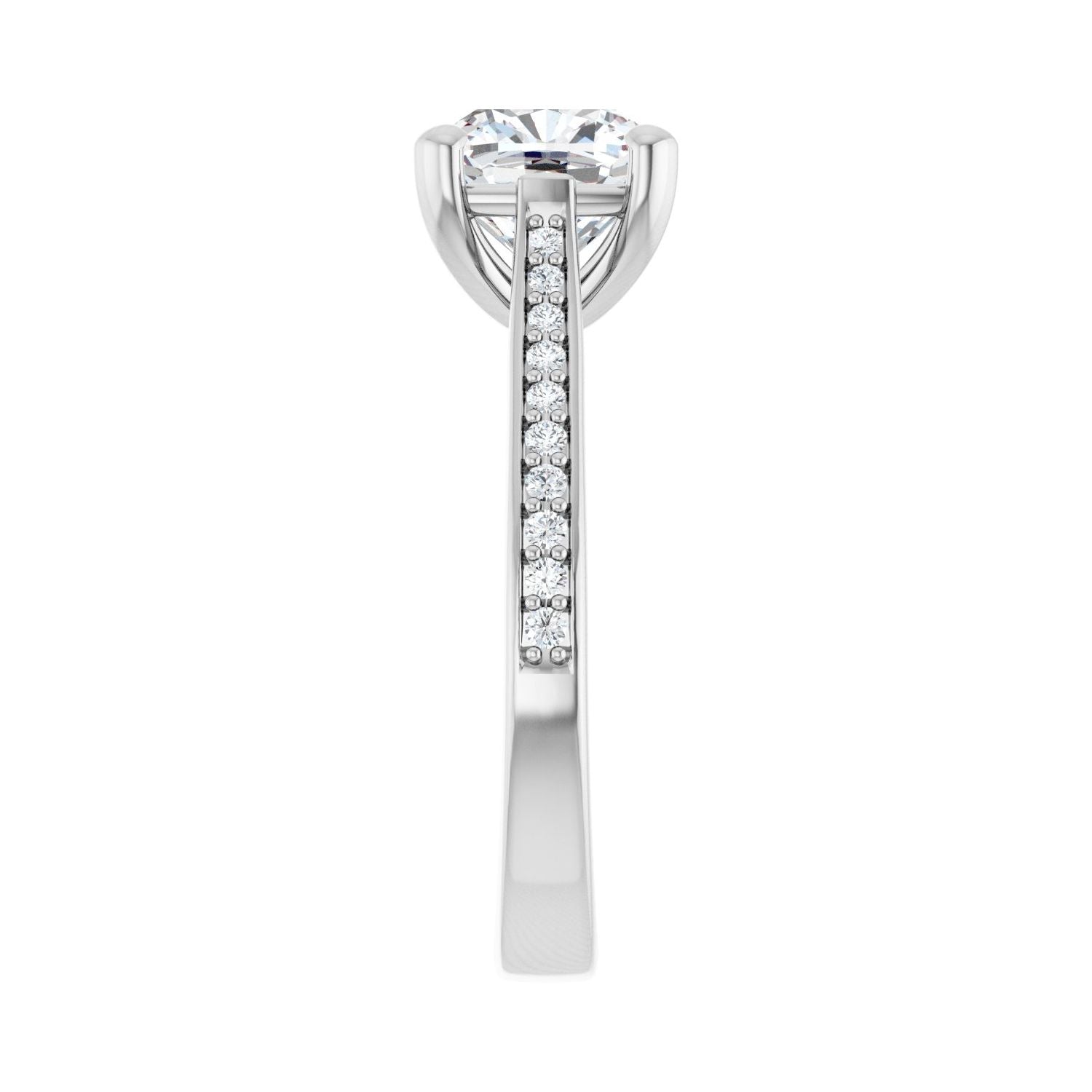 Cushion Engagement Ring | Metal Type=14K White Gold | Center Stone Size=2.5 CT | Image 4