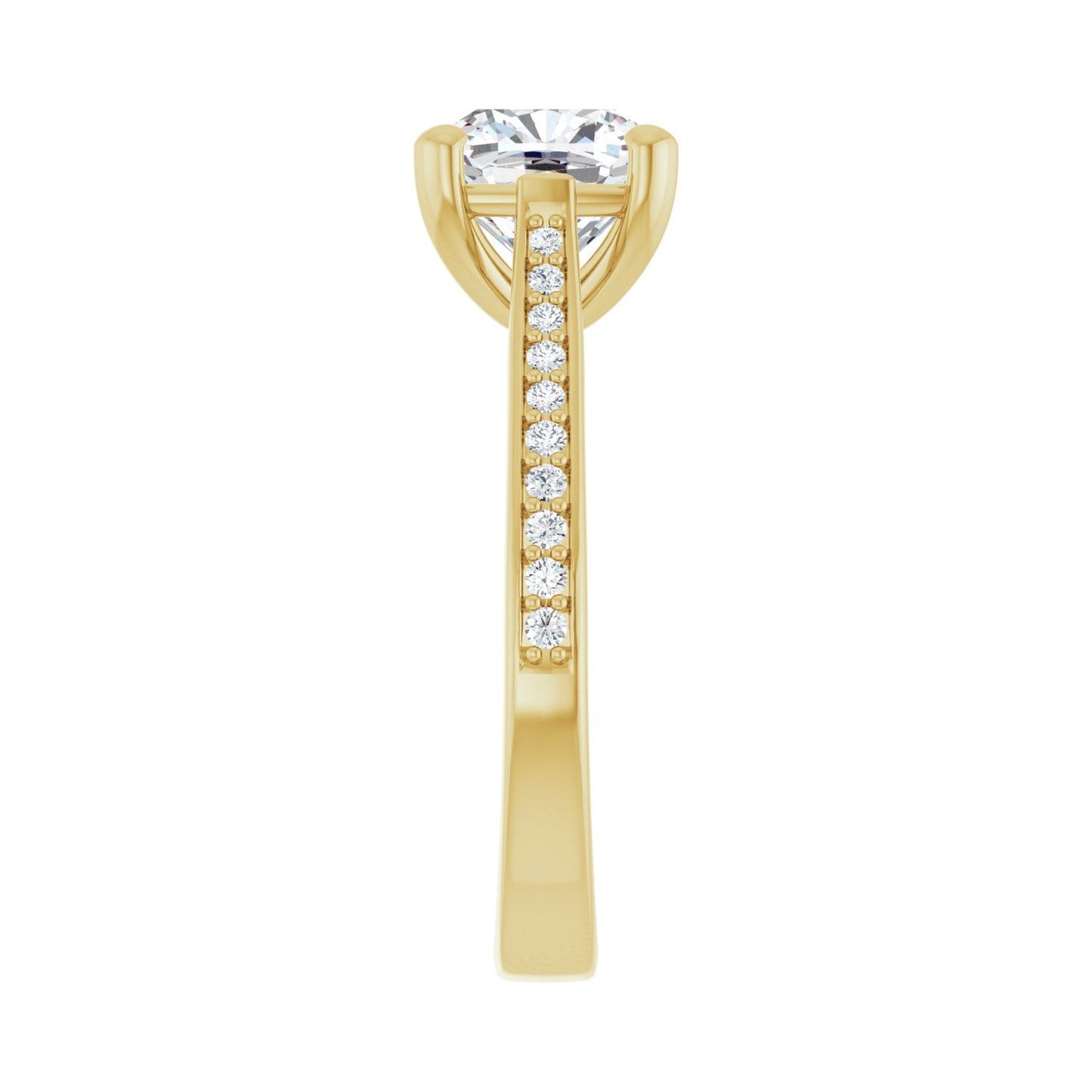 Cushion Engagement Ring | Metal Type=14K Yellow Gold | Center Stone Size=2.5 CT | Image 4