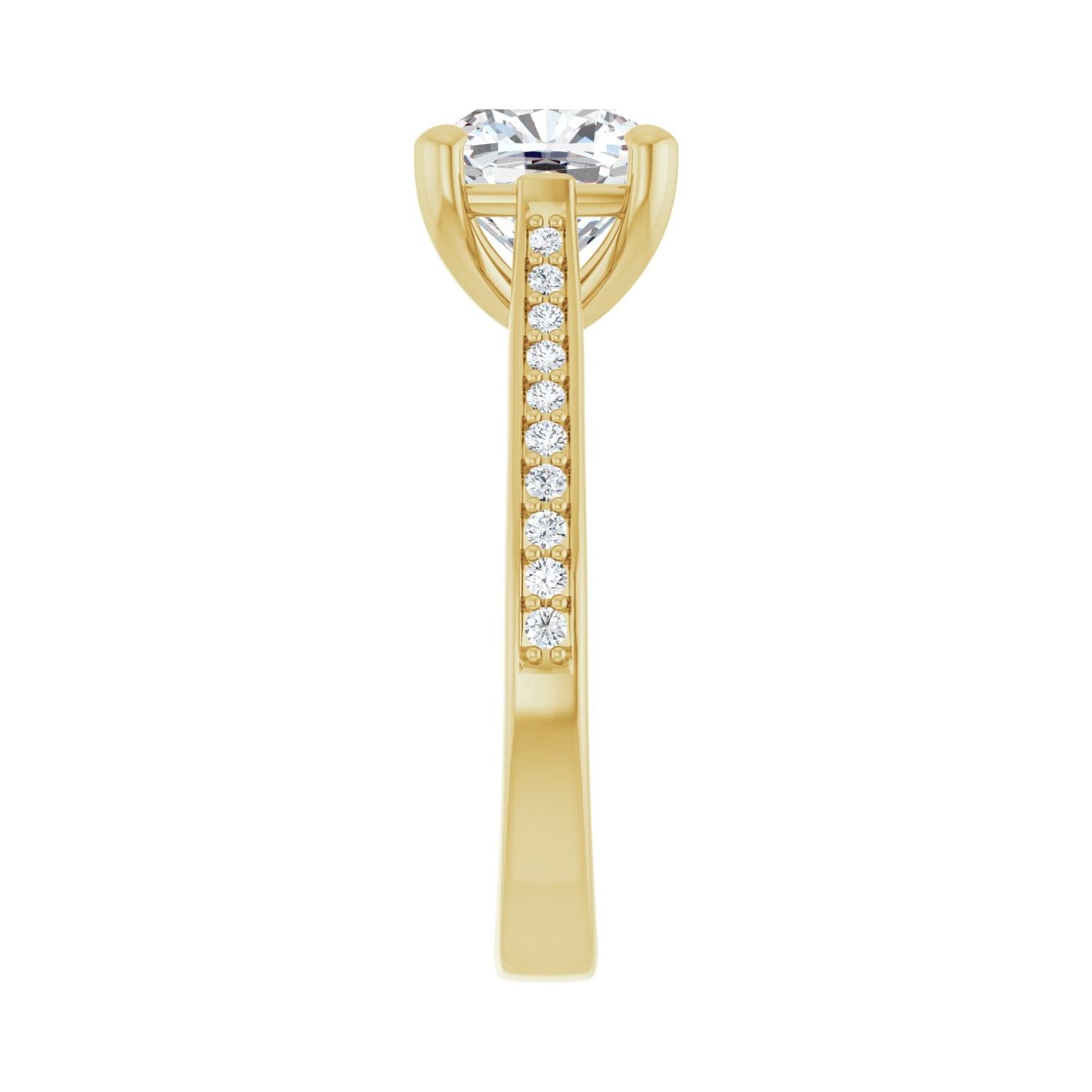 Cushion Engagement Ring | Metal Type=14K Yellow Gold | Center Stone Size=2.5 CT | Image 4