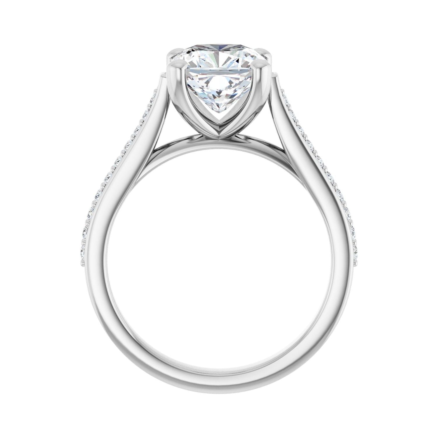 Cushion Engagement Ring | Metal Type=14K White Gold | Center Stone Size=2.5 CT | Image 2