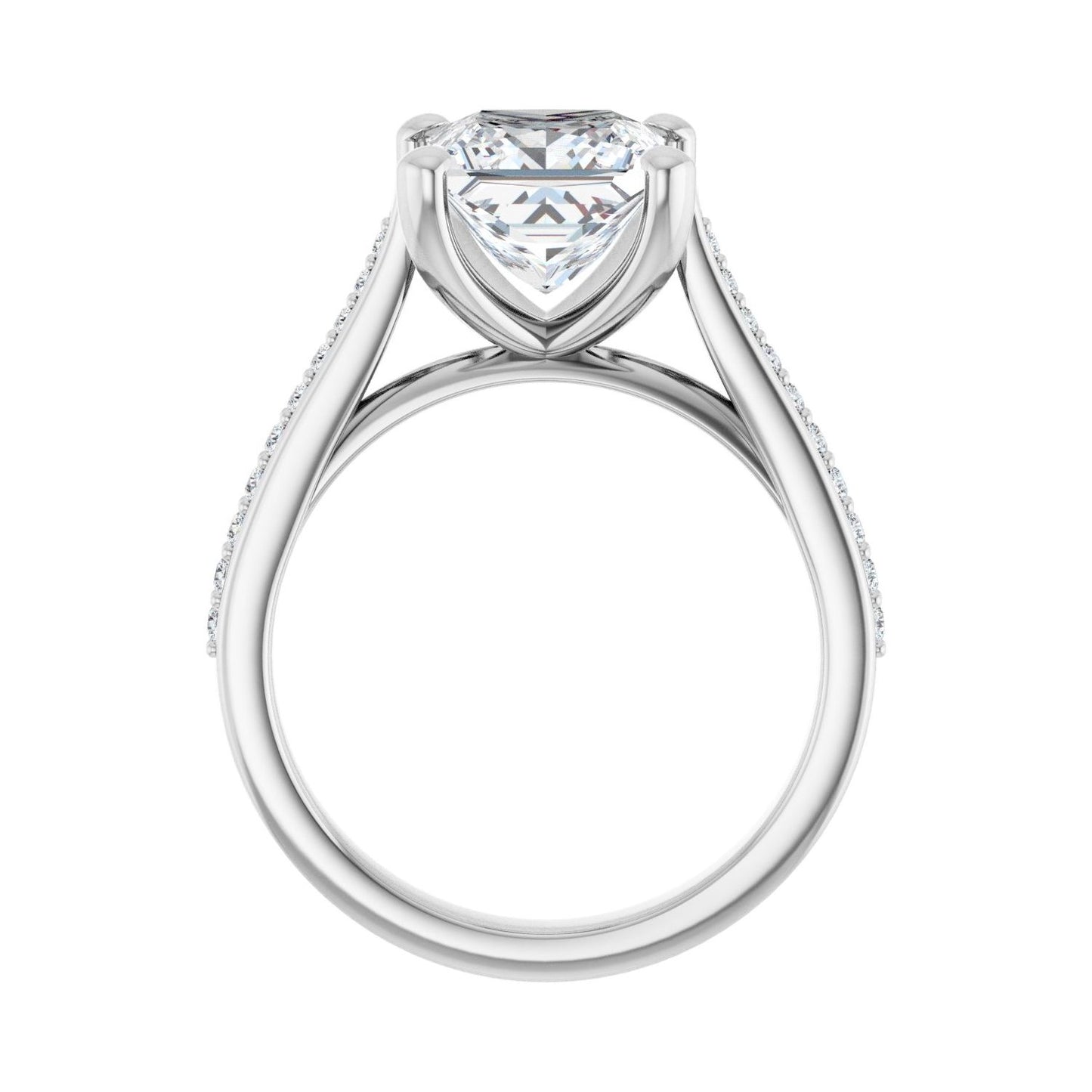 Square Engagement Ring | Metal Type=14K White Gold | Center Stone Size=2.5 CT | Image 2