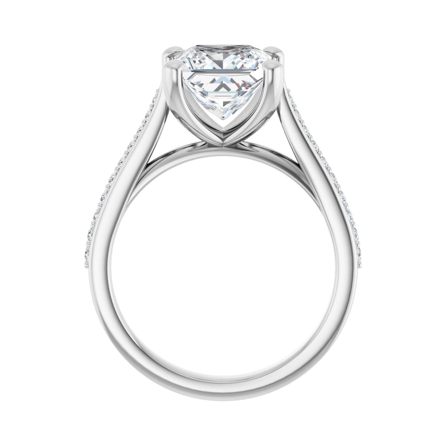 Square Engagement Ring | Metal Type=14K White Gold | Center Stone Size=2.5 CT | Image 2