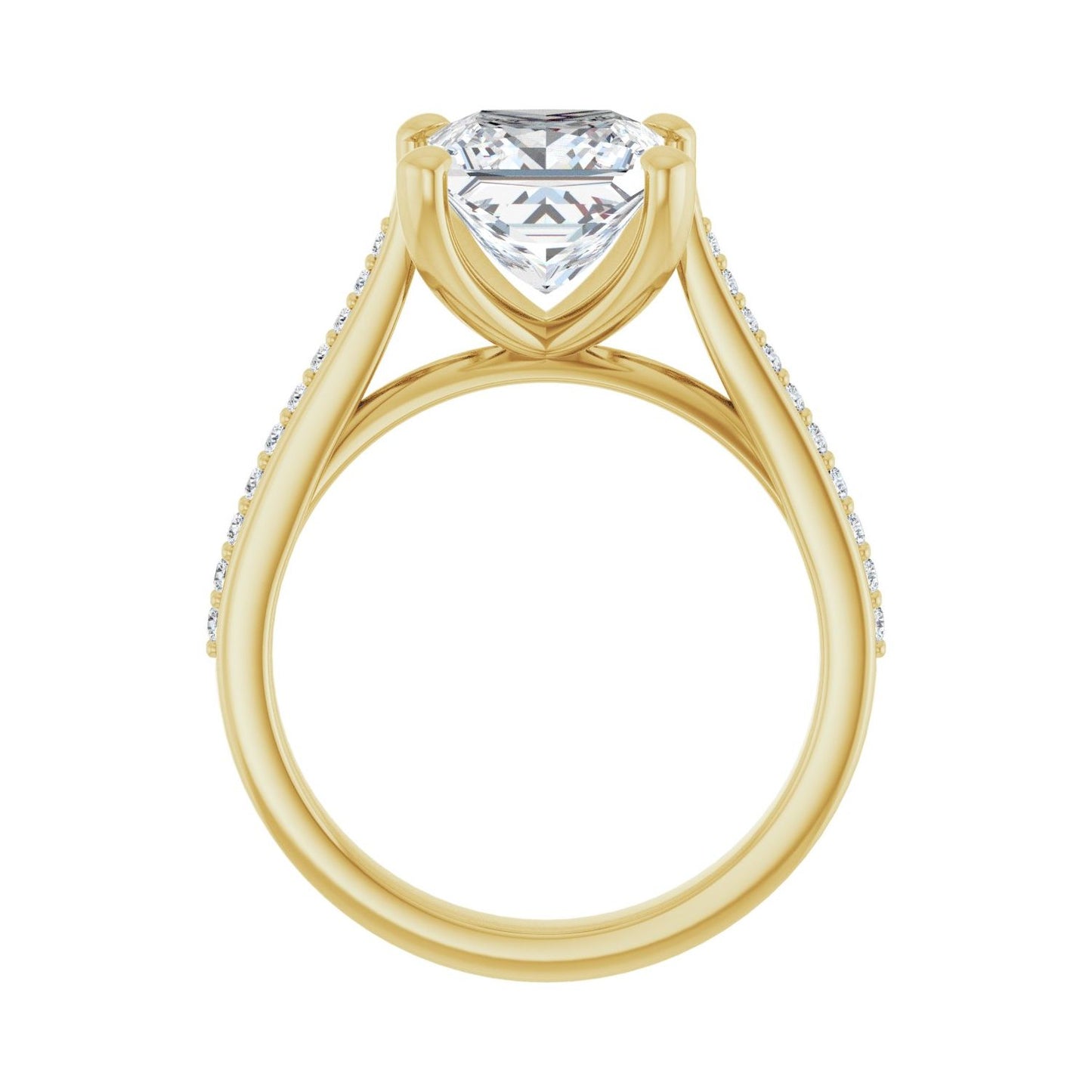 Square Engagement Ring | Metal Type=14K Yellow Gold | Center Stone Size=2.5 CT | Image 2