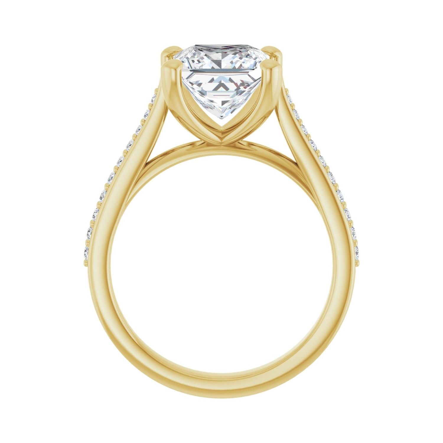 Square Engagement Ring | Metal Type=14K Yellow Gold | Center Stone Size=2.5 CT | Image 2